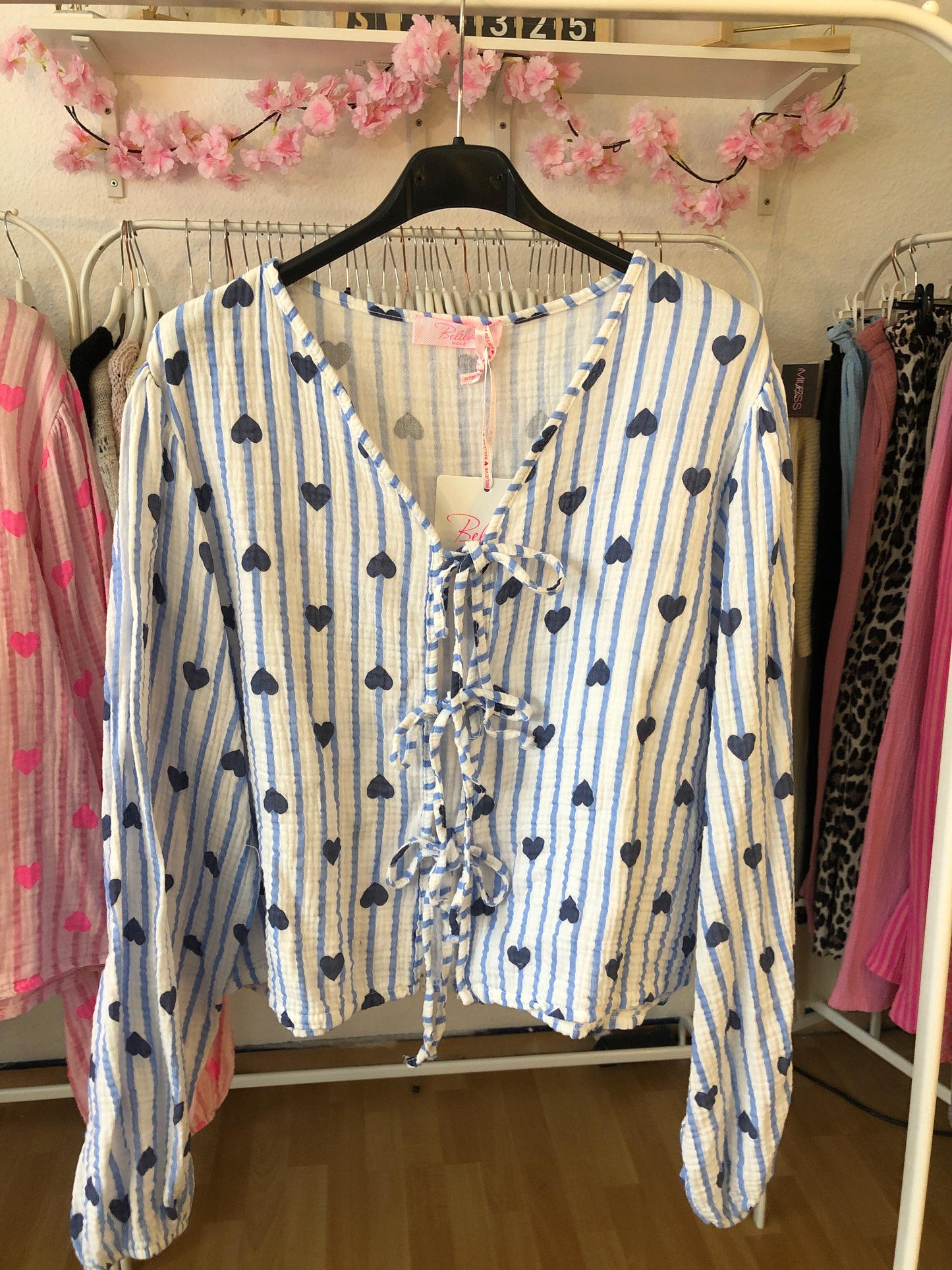 Musselin Bluse - Runa (Blau)