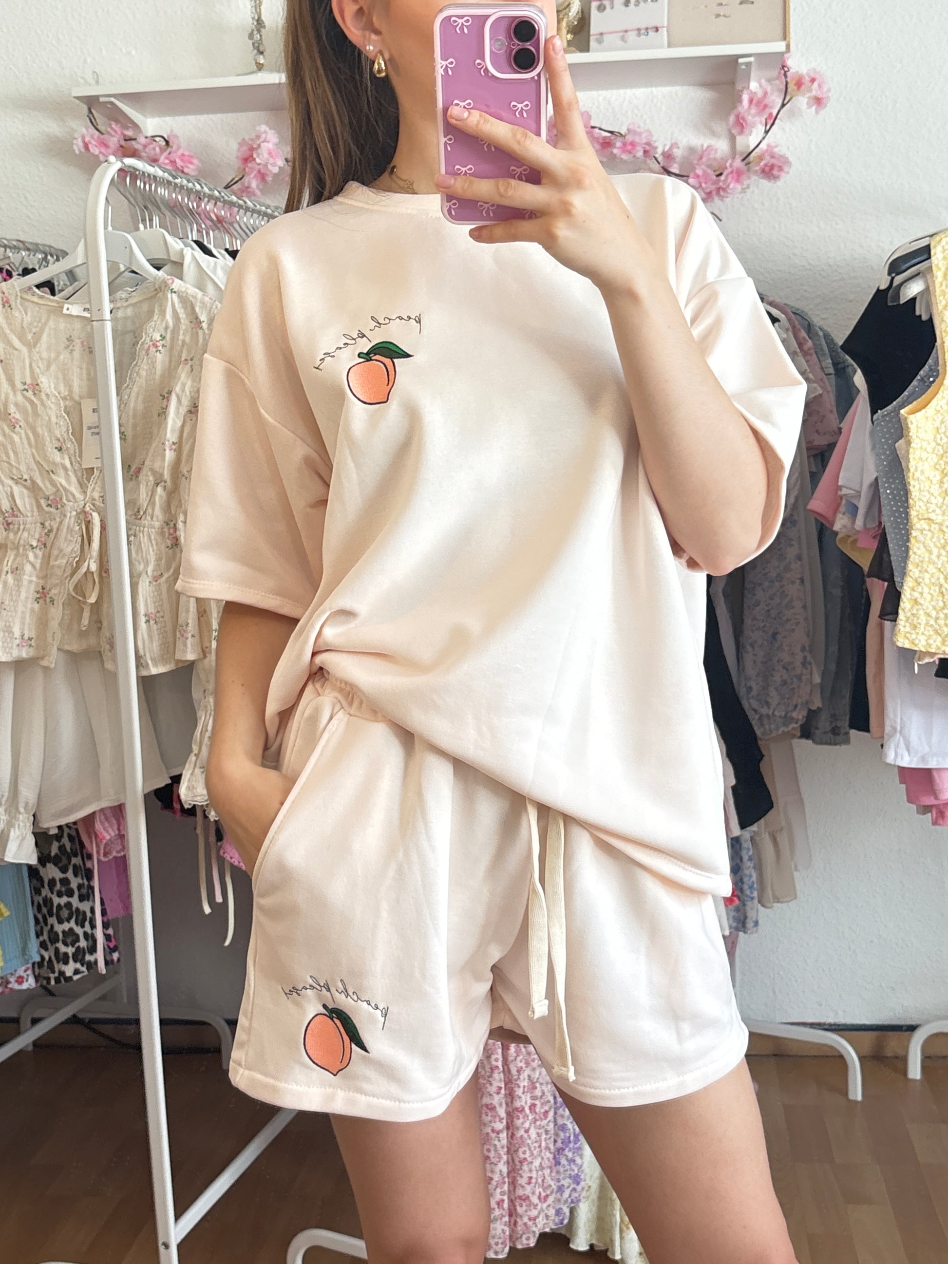Sweat-Shorts - Pfirsich