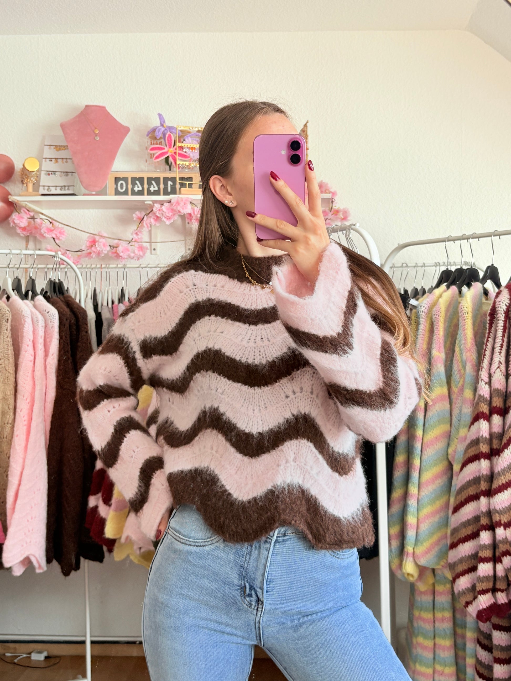 Pullover - Jil (Rosa/Braun)
