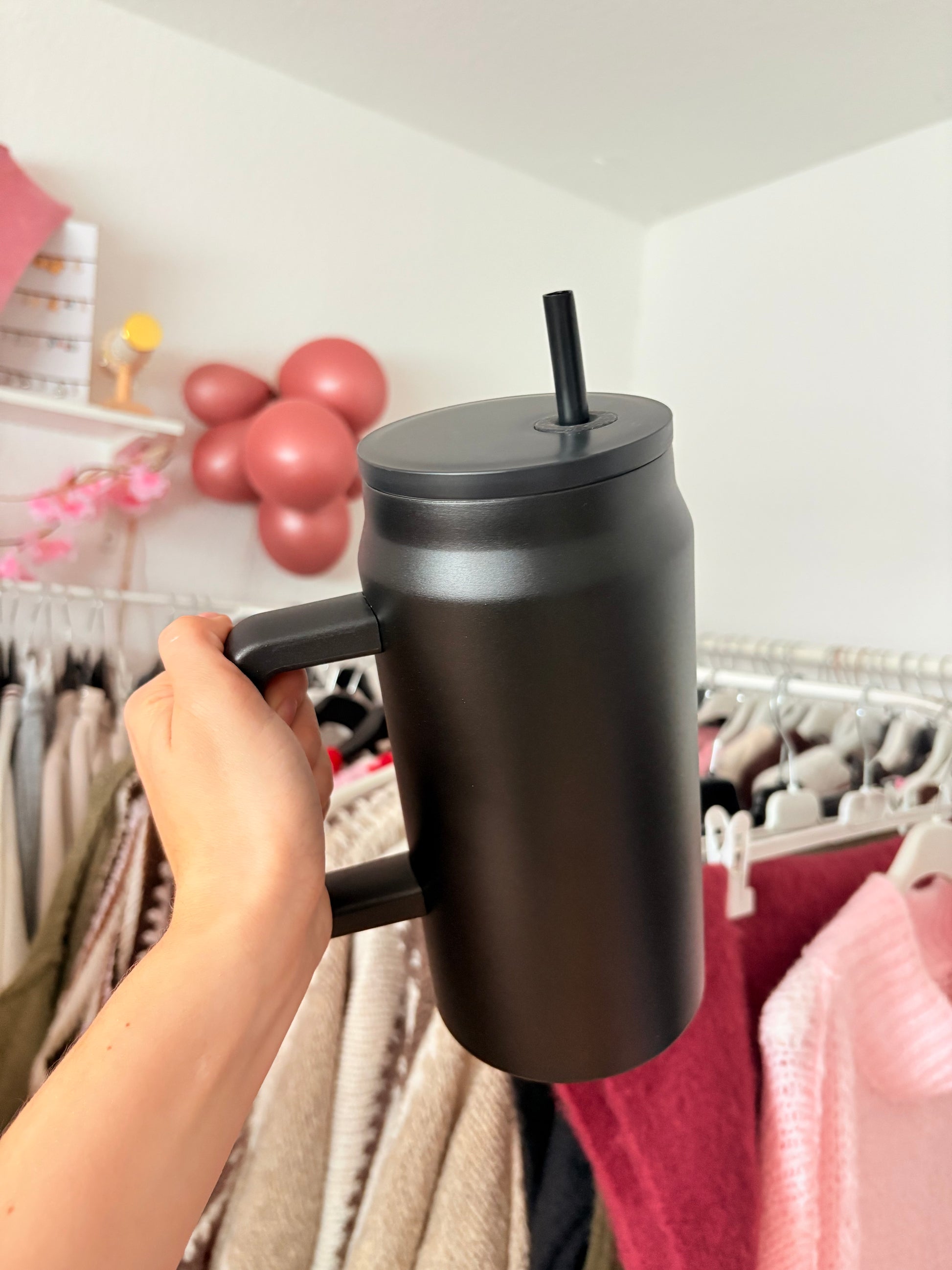 Edelstahl-Thermobecher - 1400ml (Schwarz)