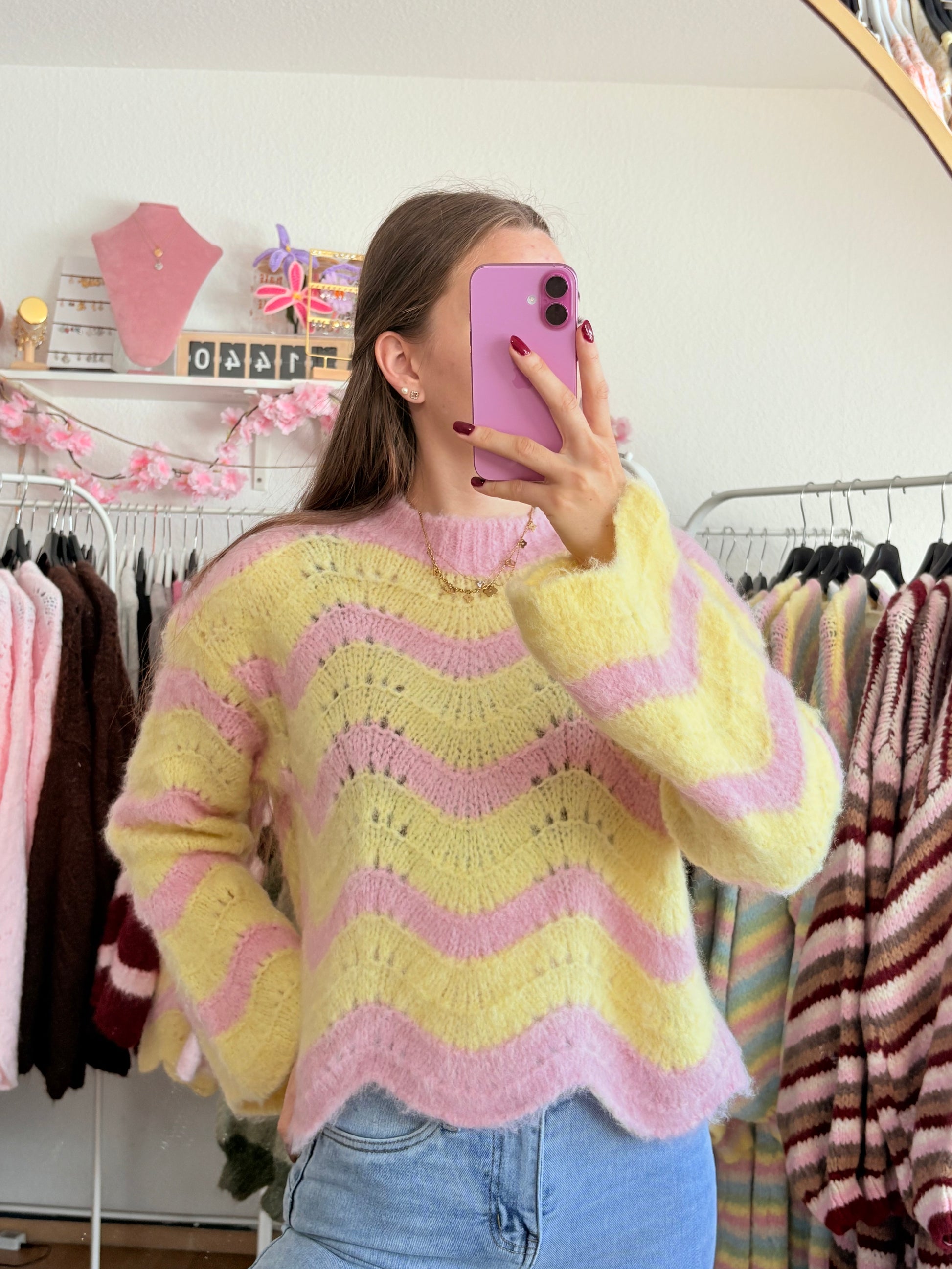 Pullover - Jil (Rosa/Gelb)