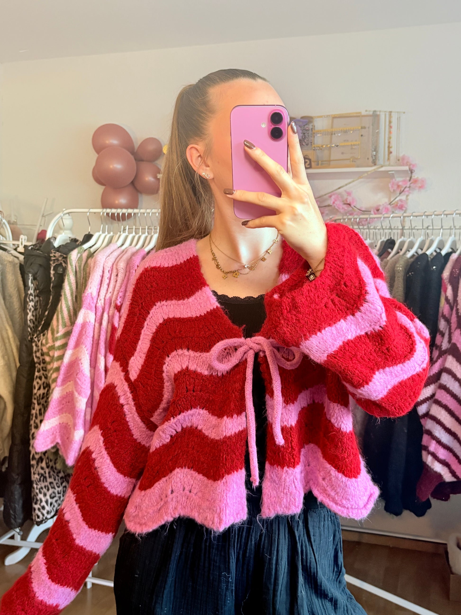 Cardigan - Jil (Rot/Pink)