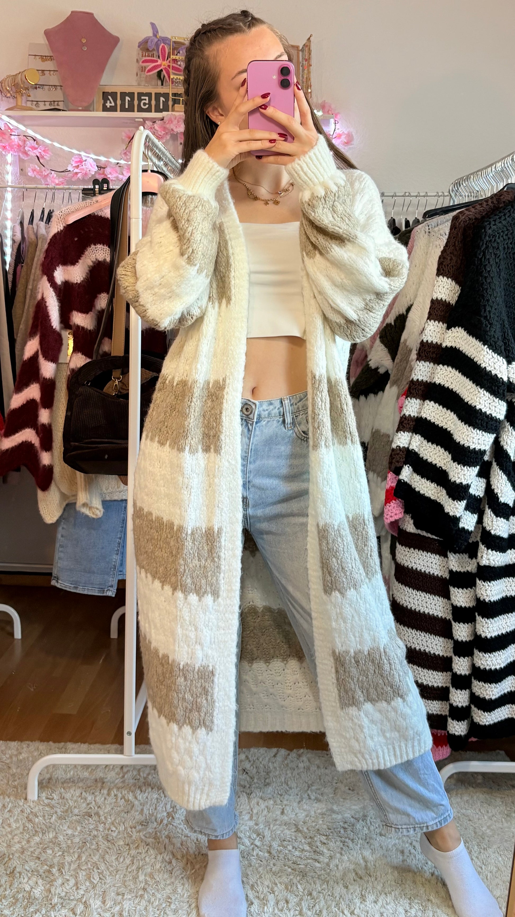Langer Cardigan - Kiki (Beige)
