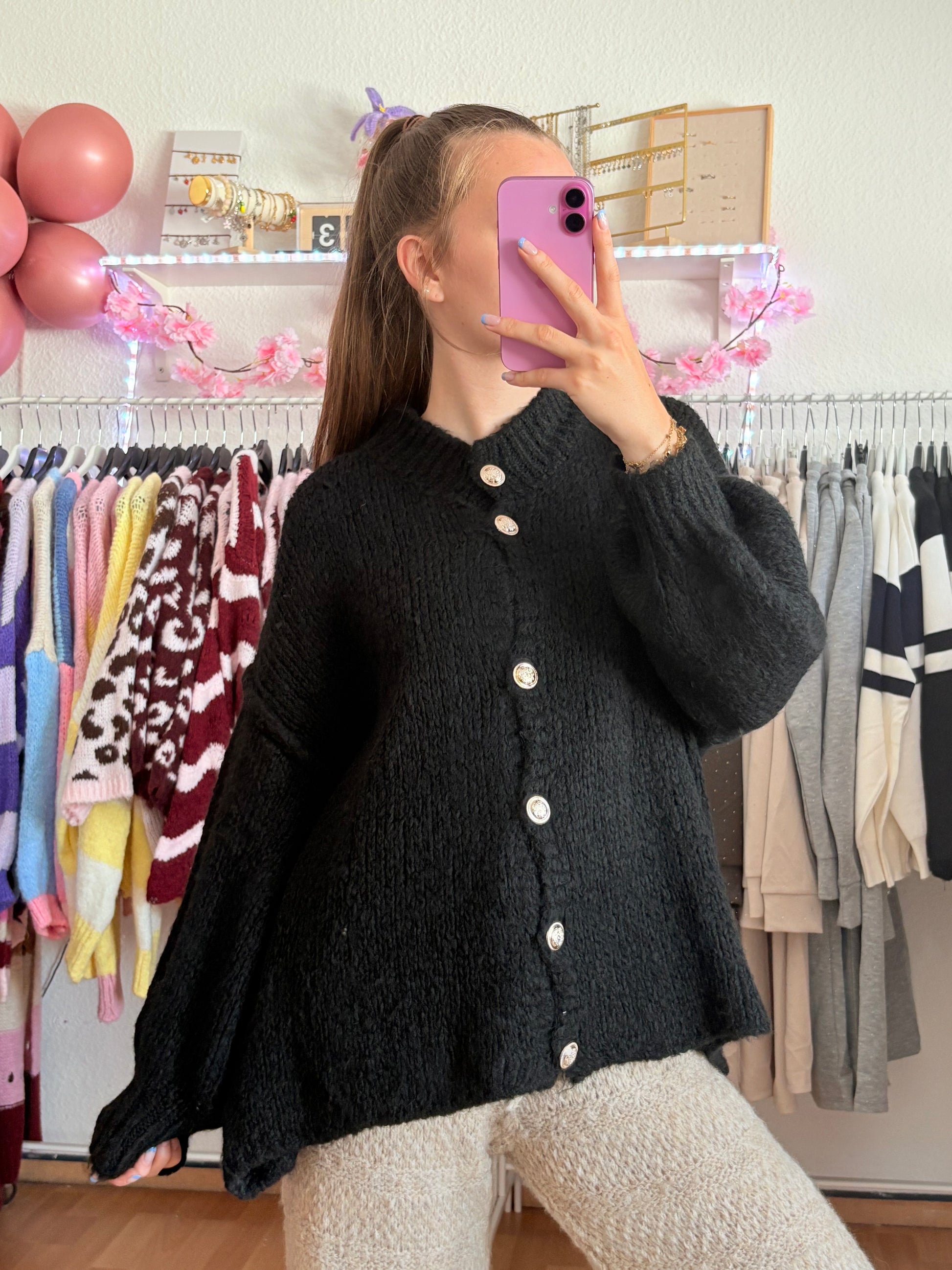 Cardigan -Cleo kurz (Schwarz)