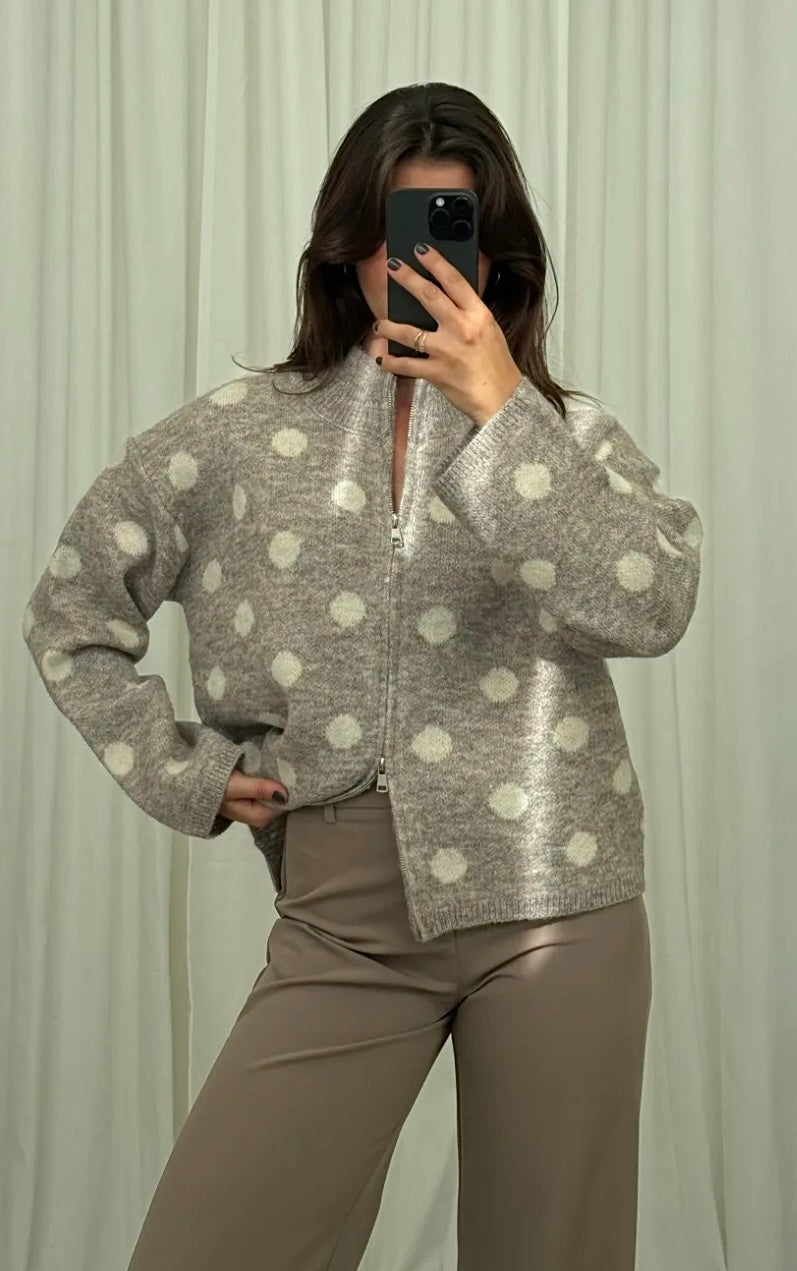 Strickjacke Sweet Zip / Polka Dot (Verschiende Farben)