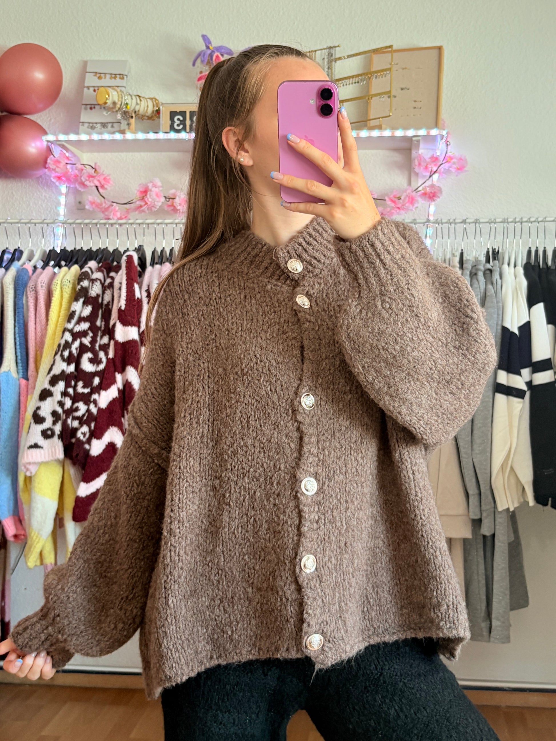Cardigan -Cleo kurz (Braun)