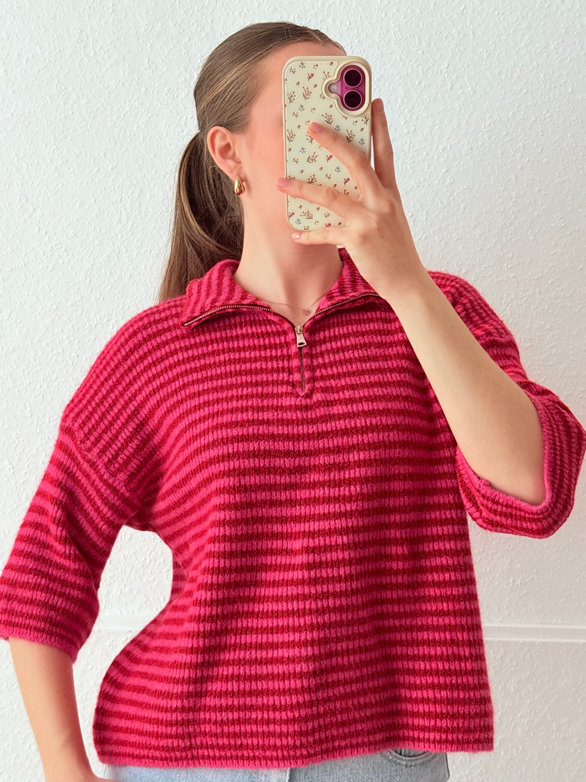 Kurzarm - Sweetline Zip (Pink/Rot)