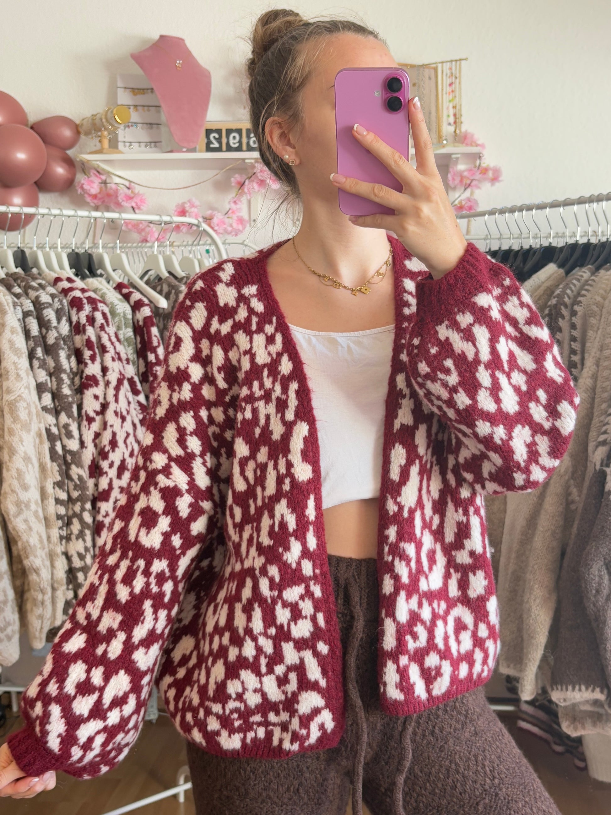 Offener Cardigan - Leona (Bordeaux)