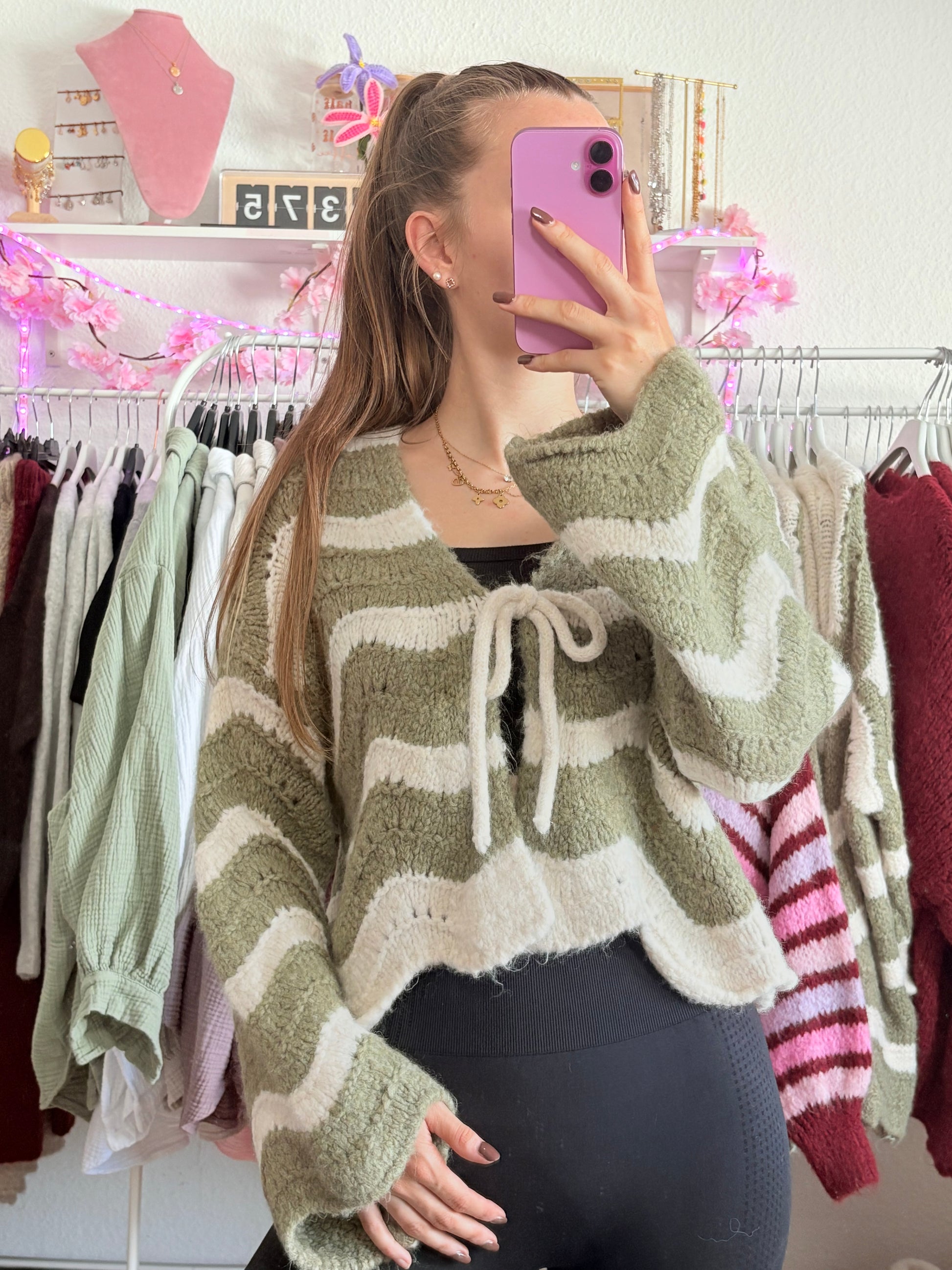 Cardigan - Jil (Kaki/Creme)