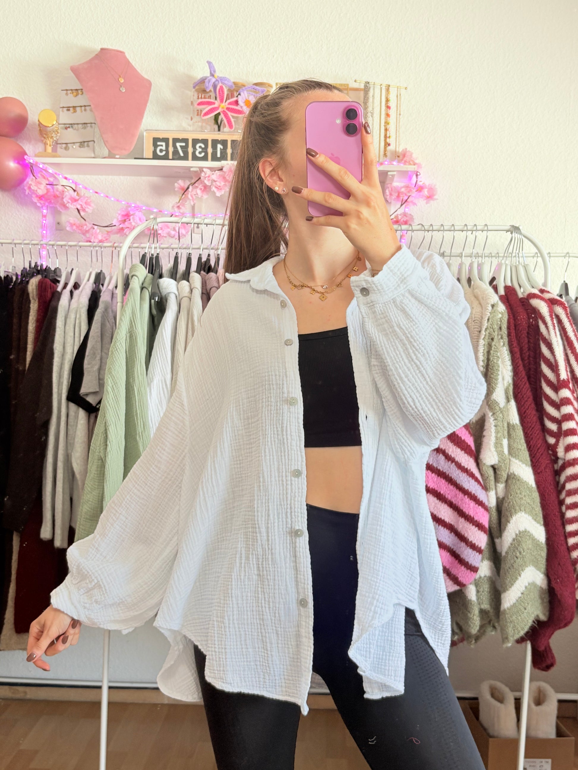 Musselin Bluse - Nala (Weiß)