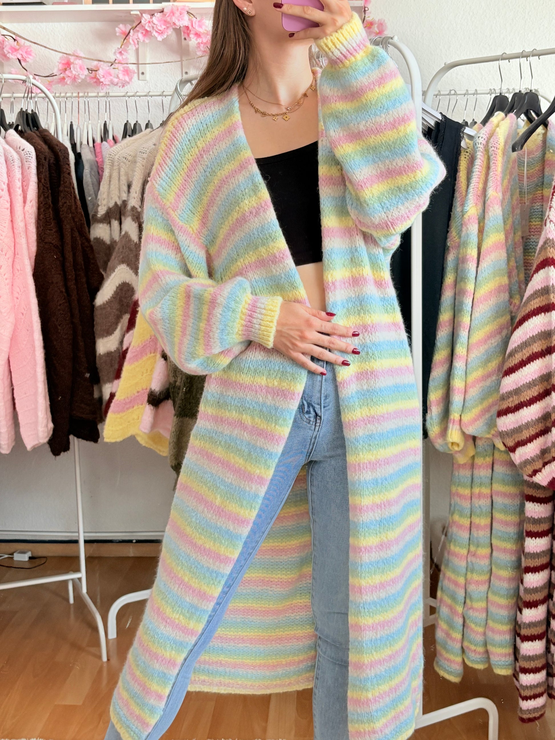Langer Cardigan - Valery (Pastell)