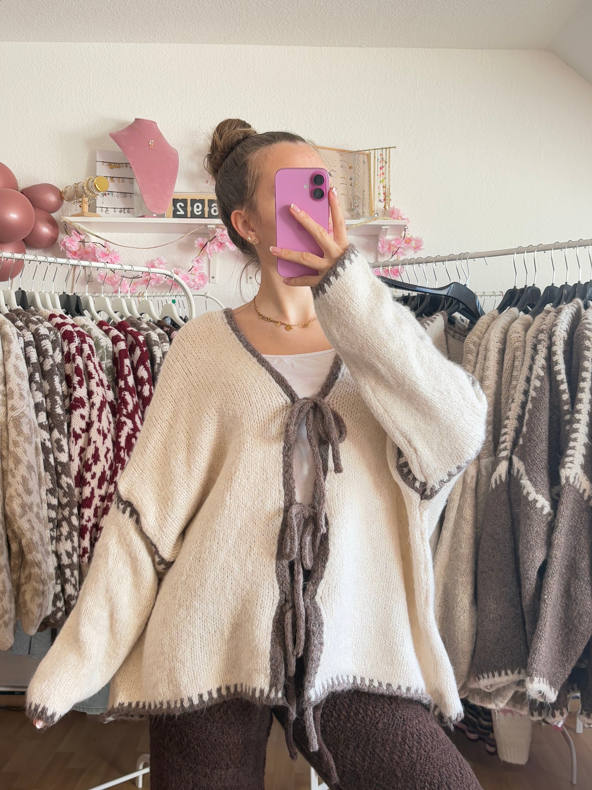 Schleifen Cardigan - Malou (Creme)