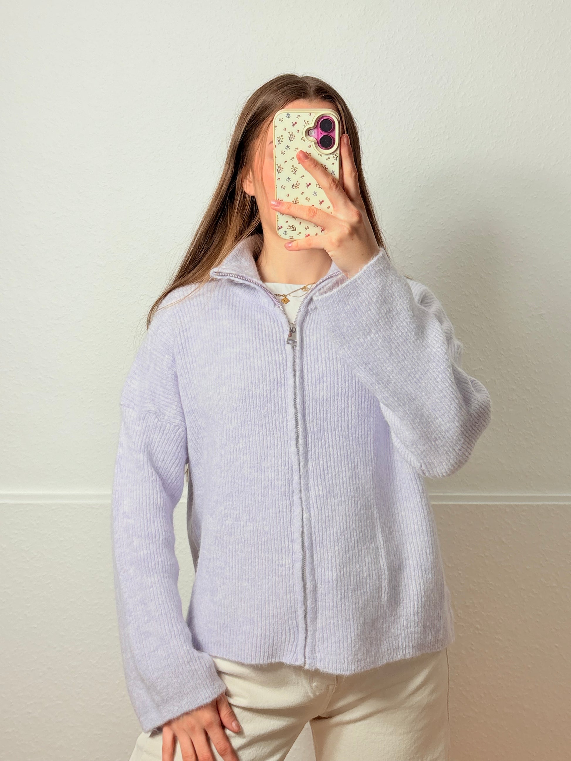 Strickjacke - Sweet Zip (Flieder)