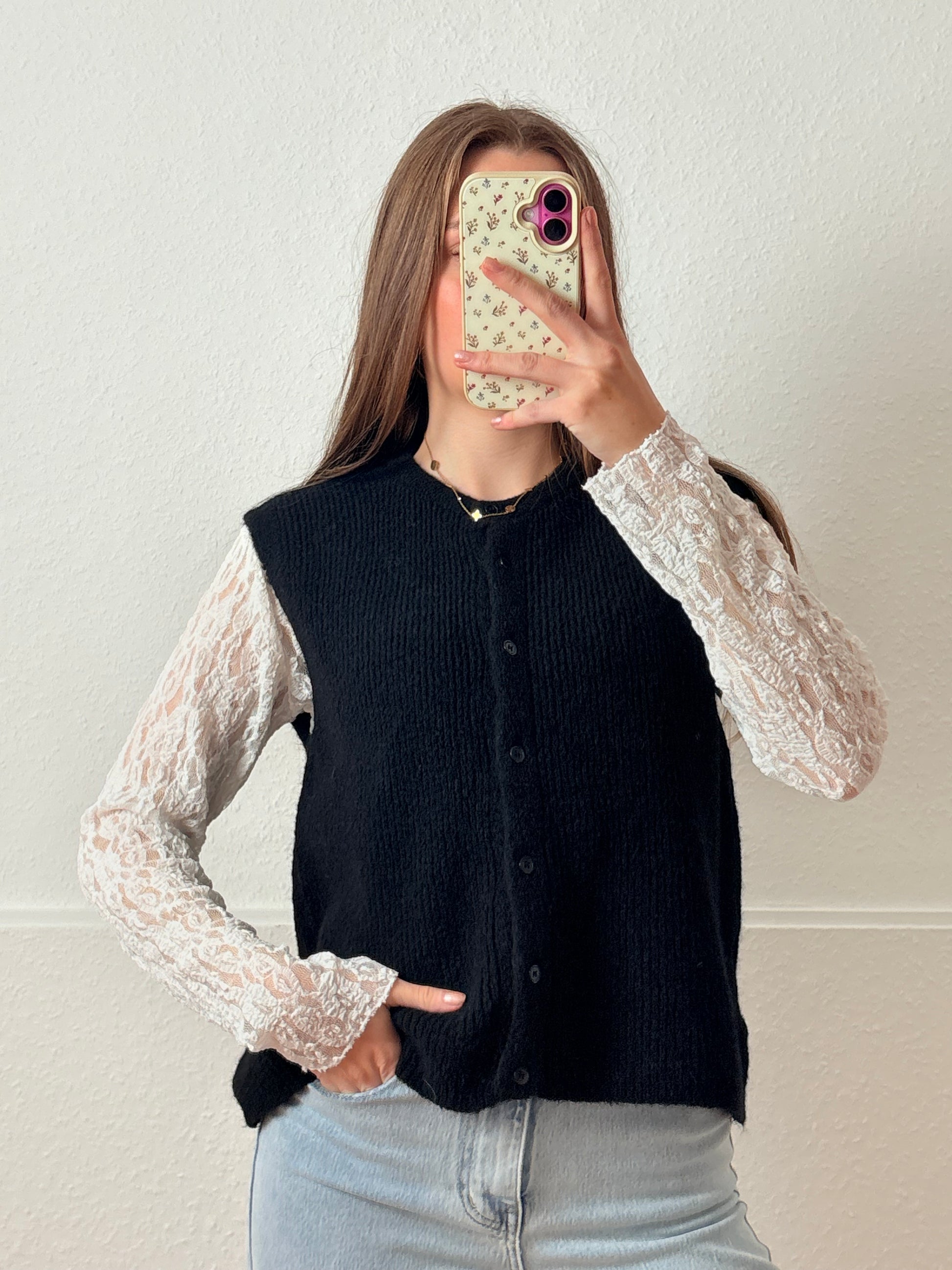 Basic Weste - Merle (Schwarz)