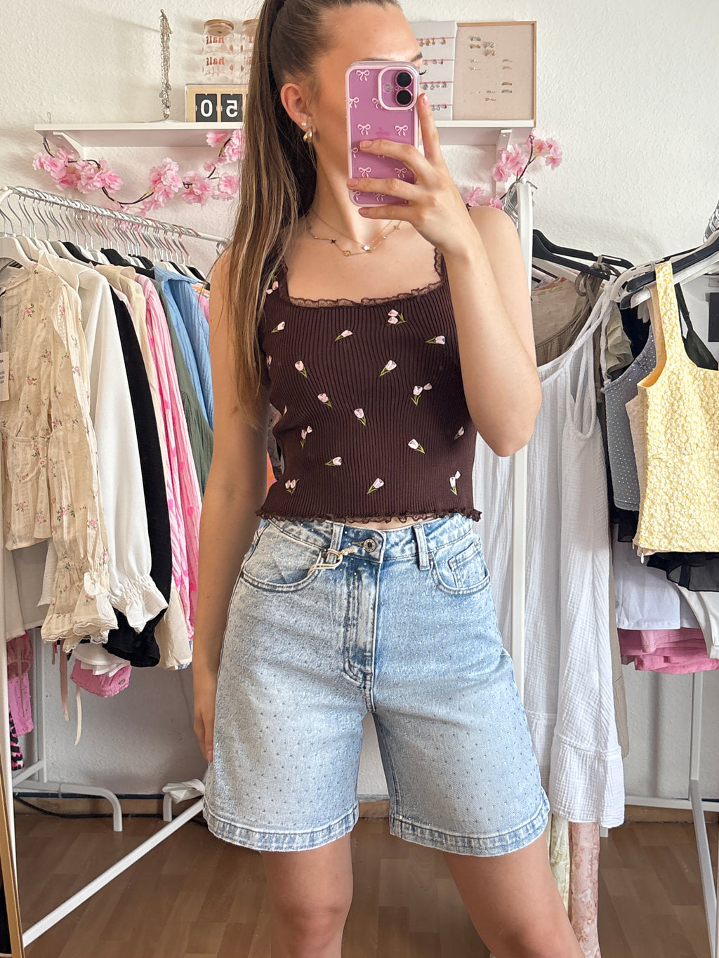 Glitzer Jeans Shorts