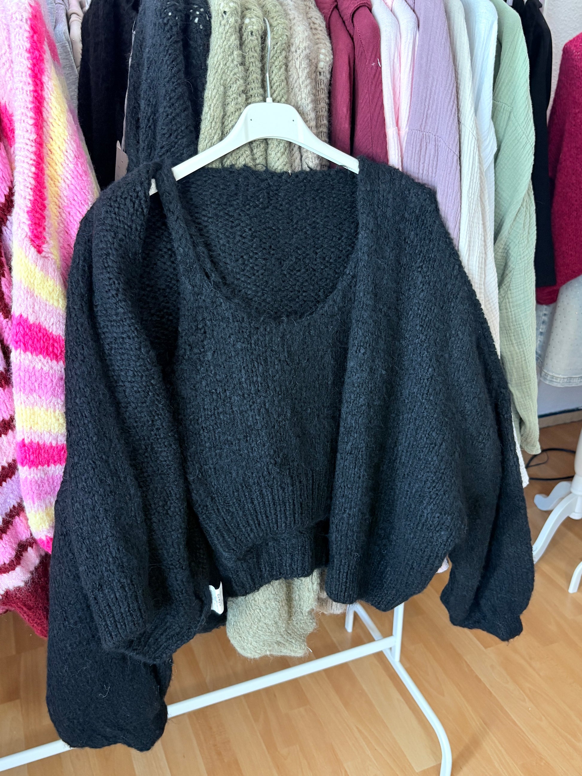 Cardigan mit Top (Schwarz)