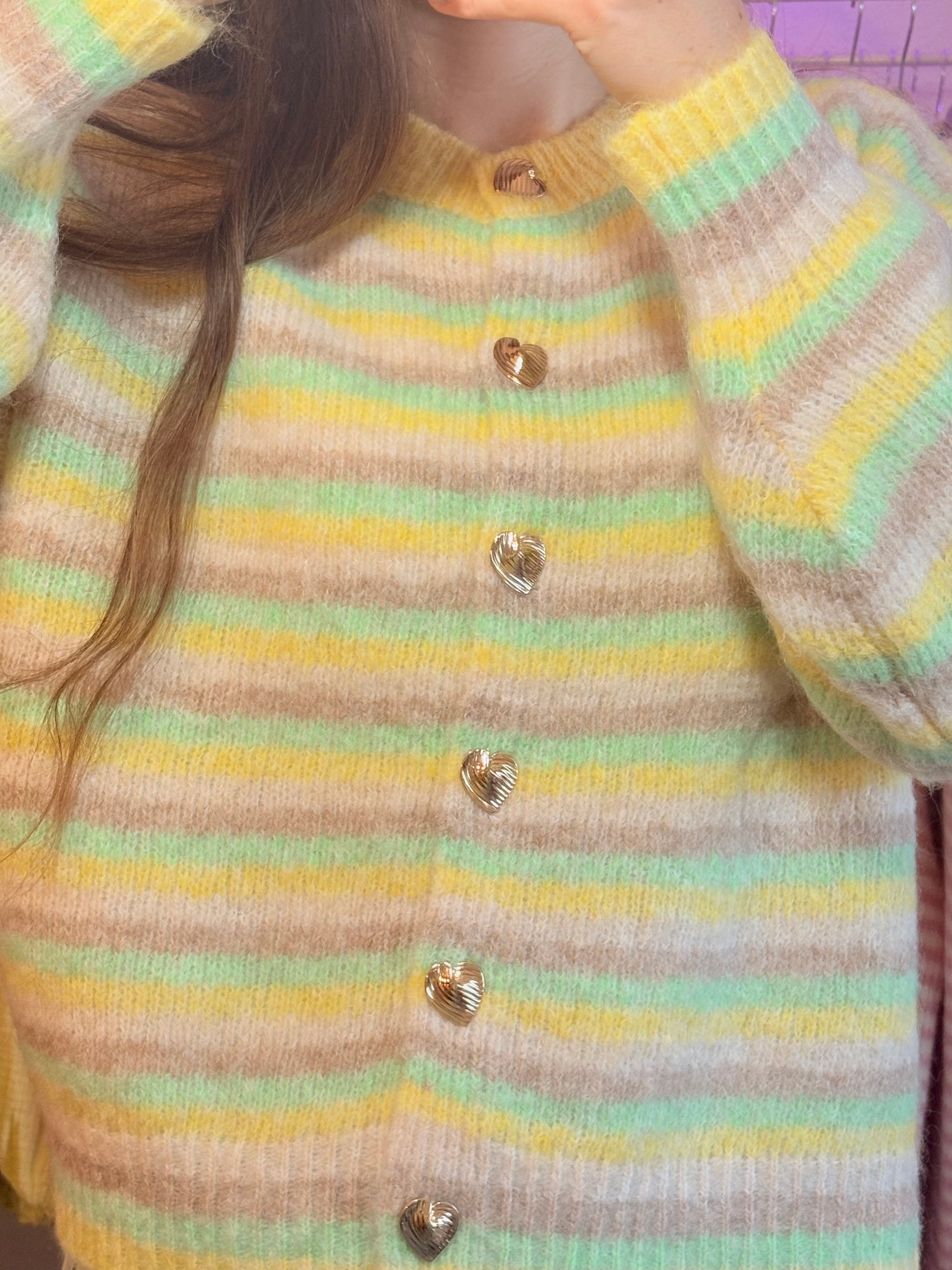 Cardigan - Striped with love (Mint)
