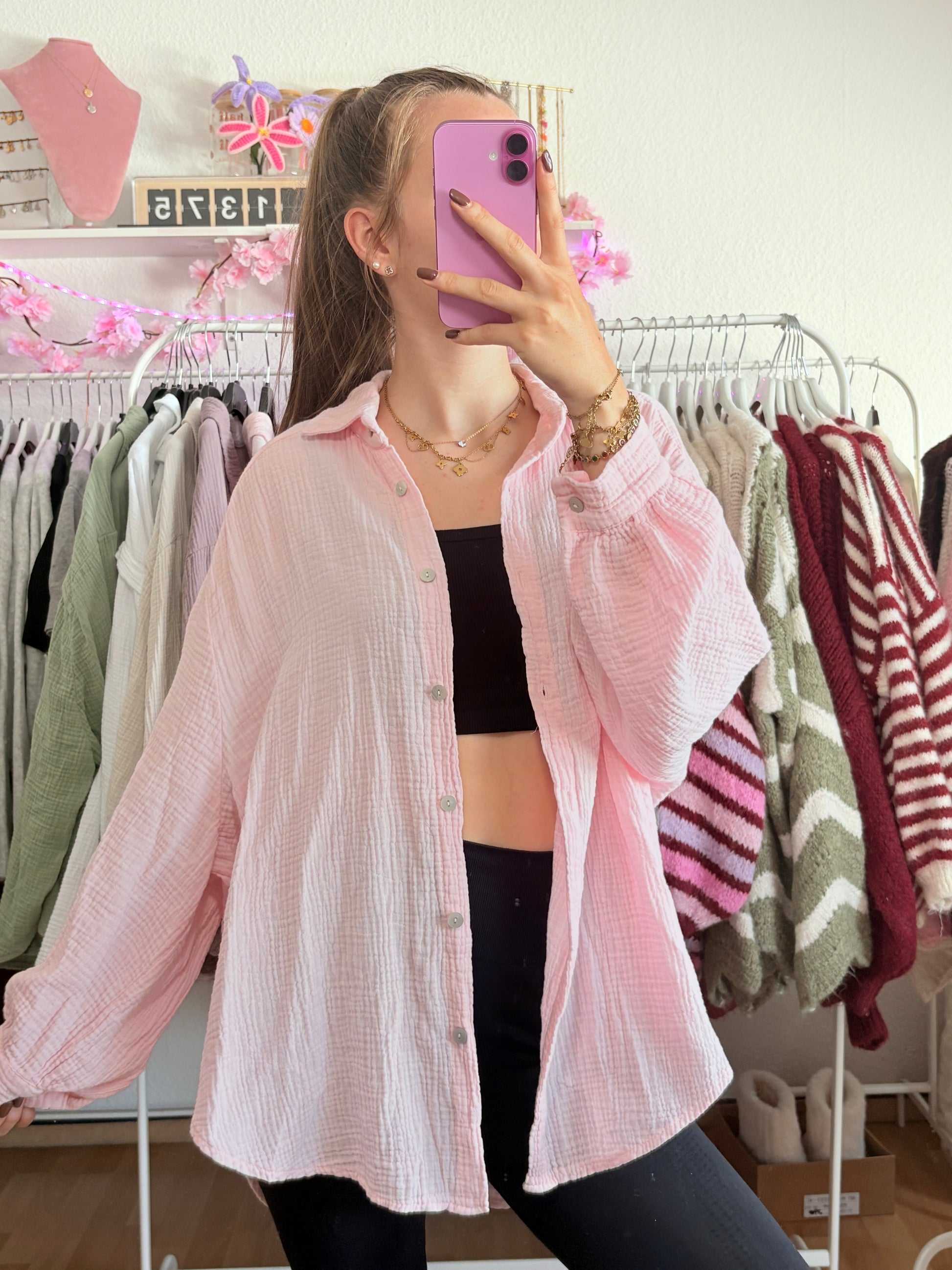 Musselin Bluse - Nala (Rosa)