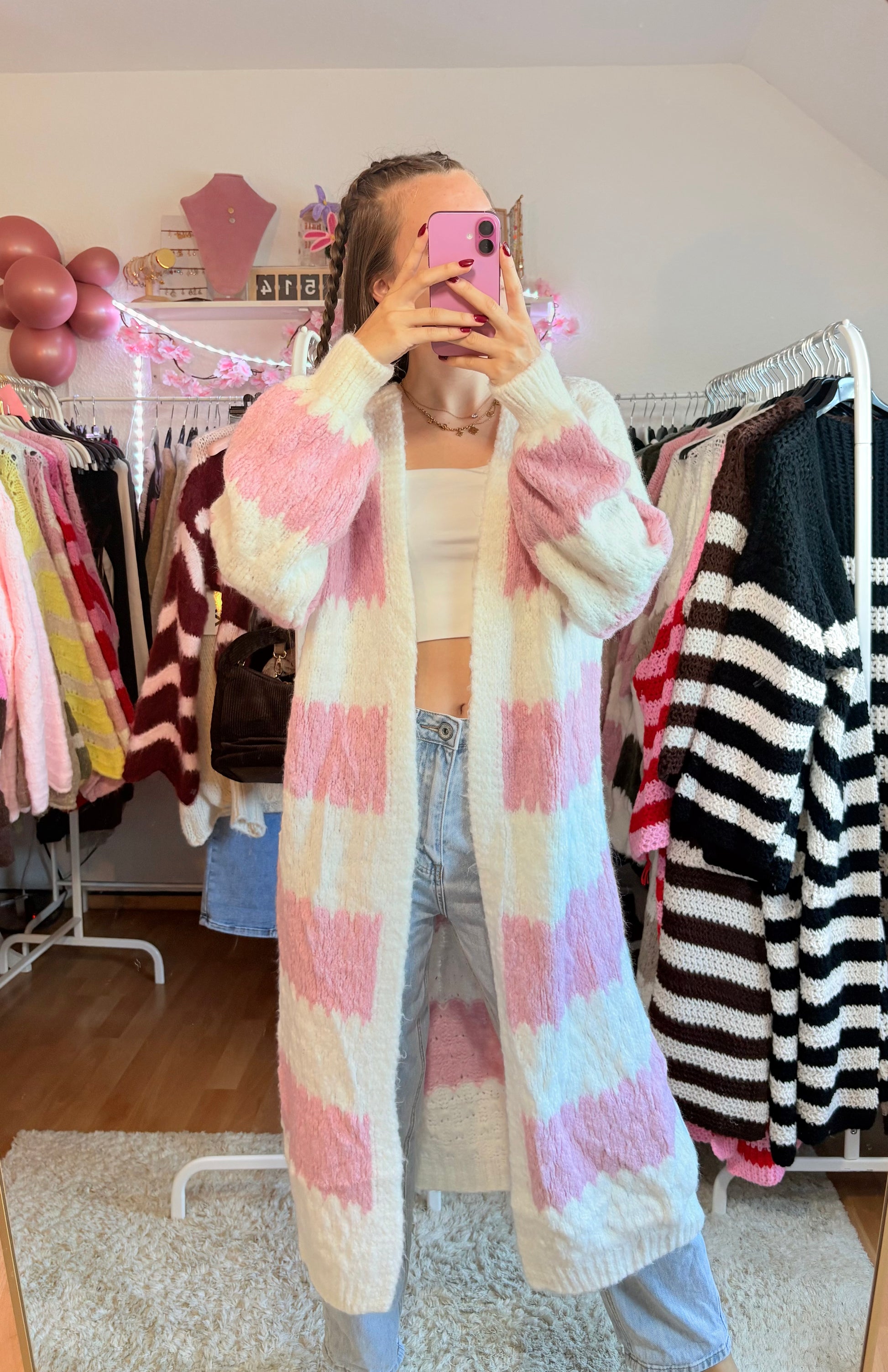 Langer Cardigan - Kiki (Rosa)