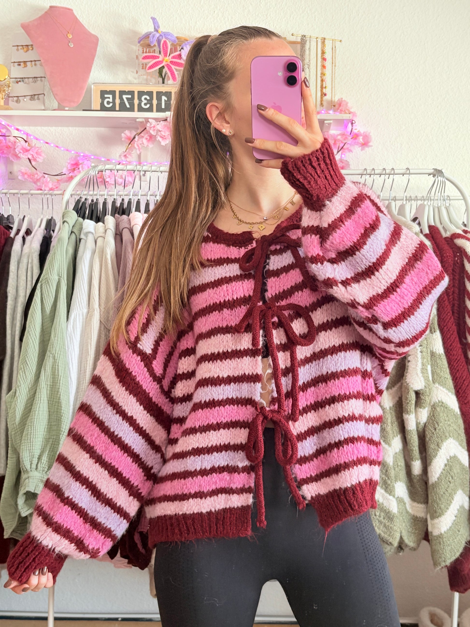 Cardigan - Inja (Pink/Bordeaux)