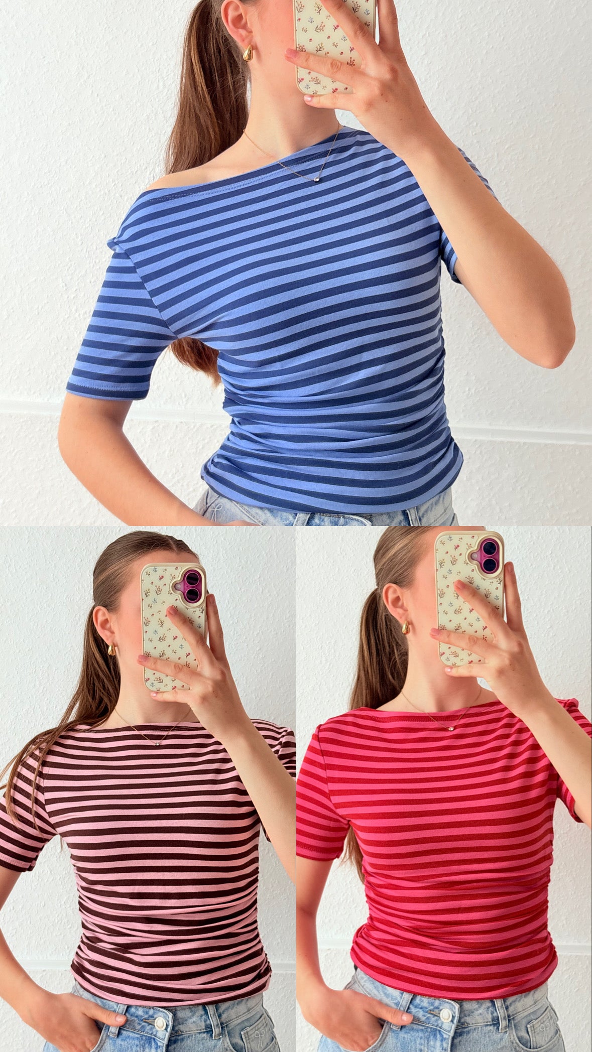 gestreiftes Slim Fit Top - Verschiedene Farben