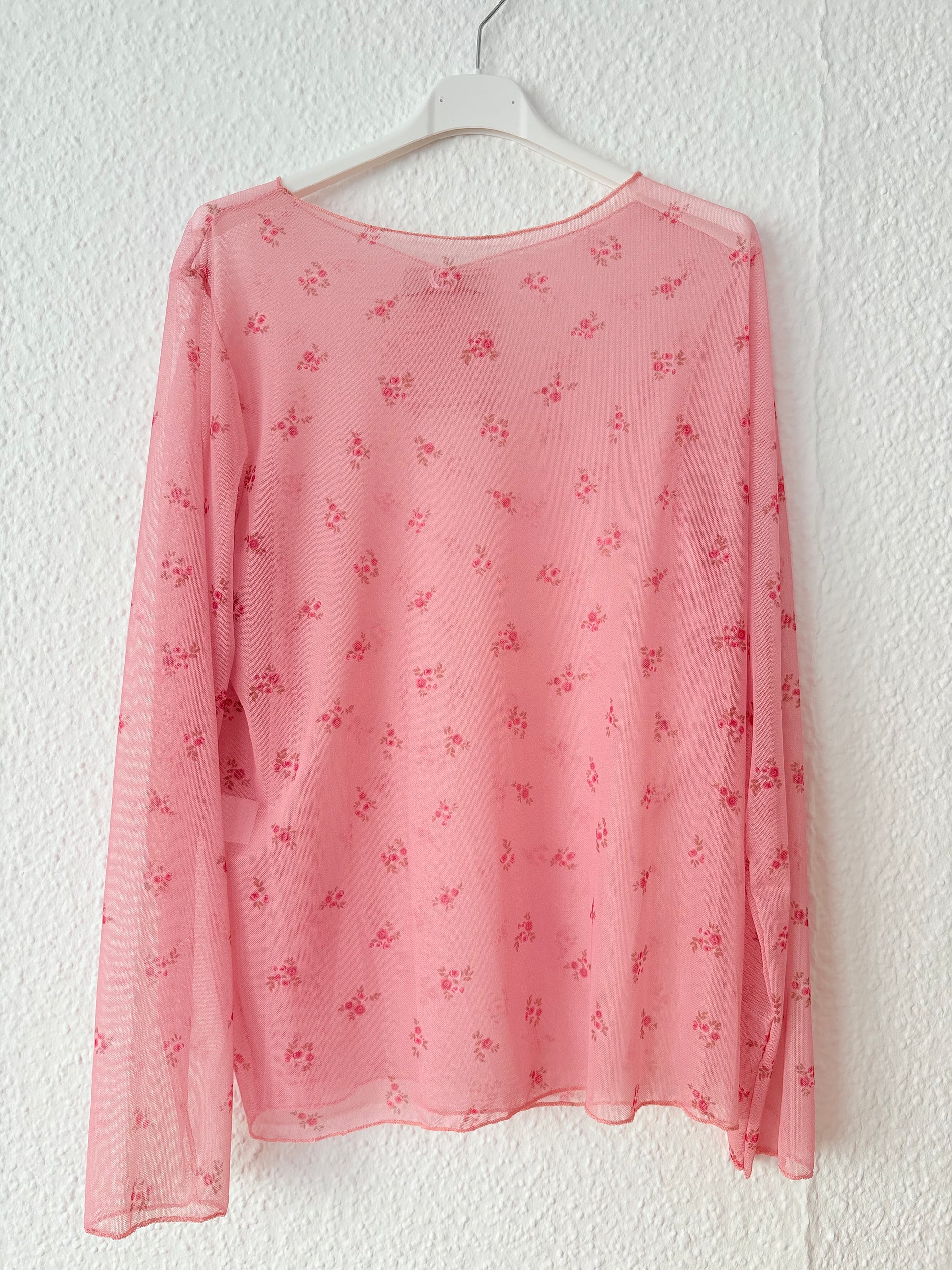 Blumen See-through Longsleeve (Rosa)