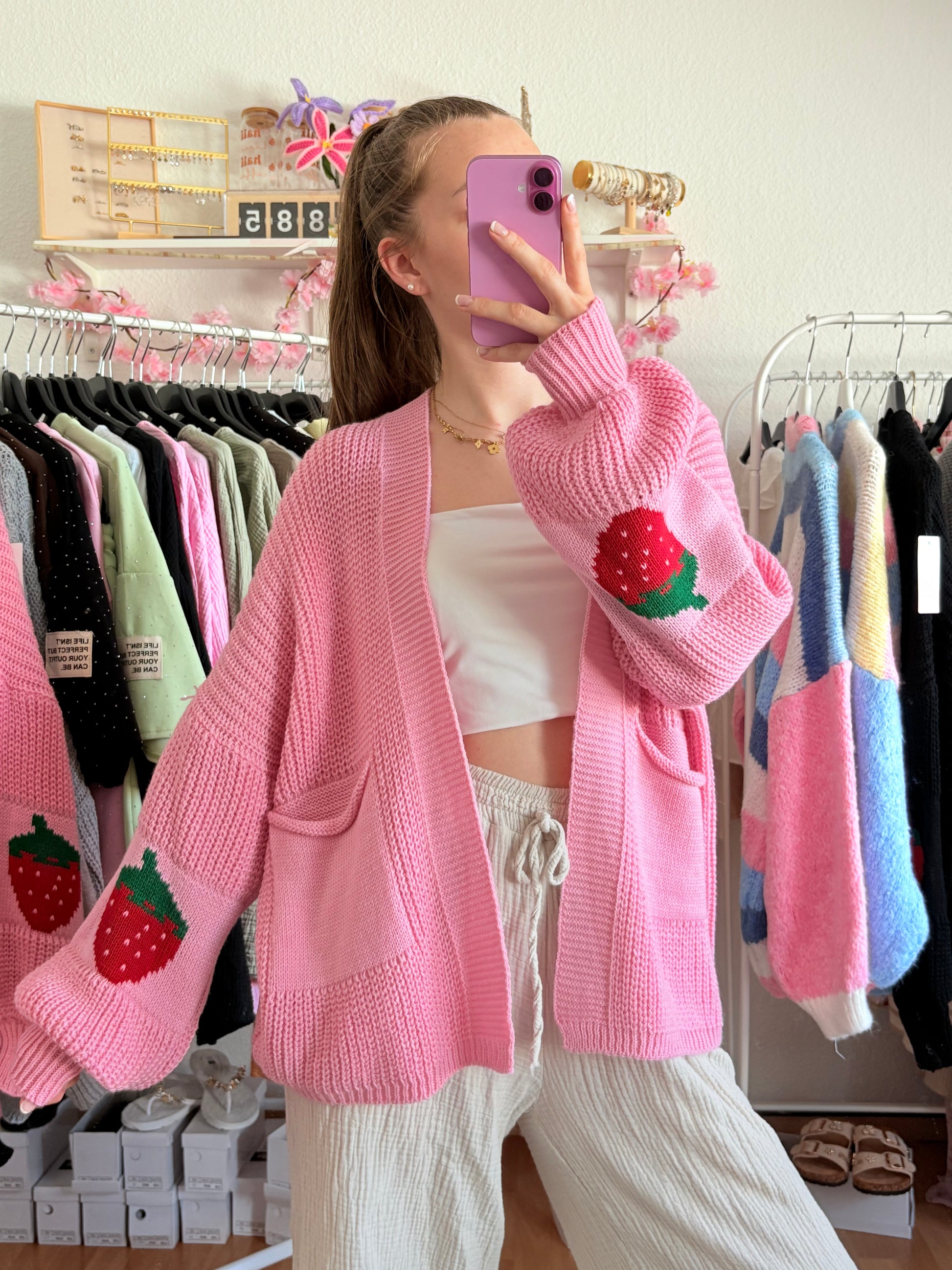 Strickjacke - Strawberry (Rosa)
