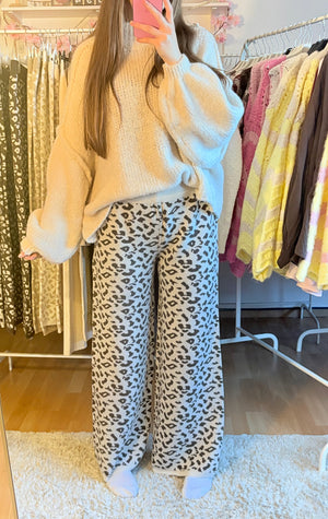 Stoffhose - Leona (Creme/Braun)