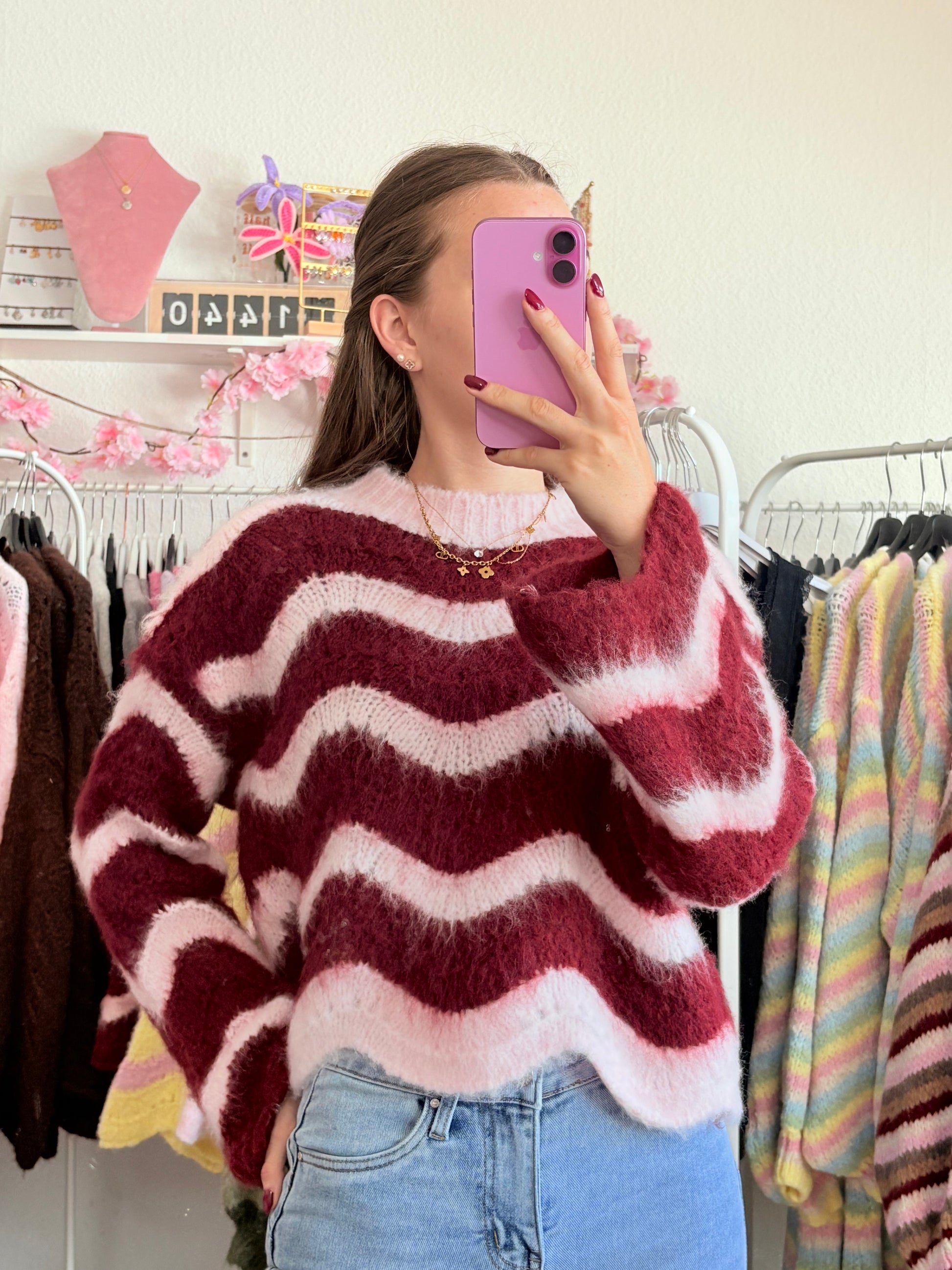 Pullover - Jil (Rosa/Bordeaux)