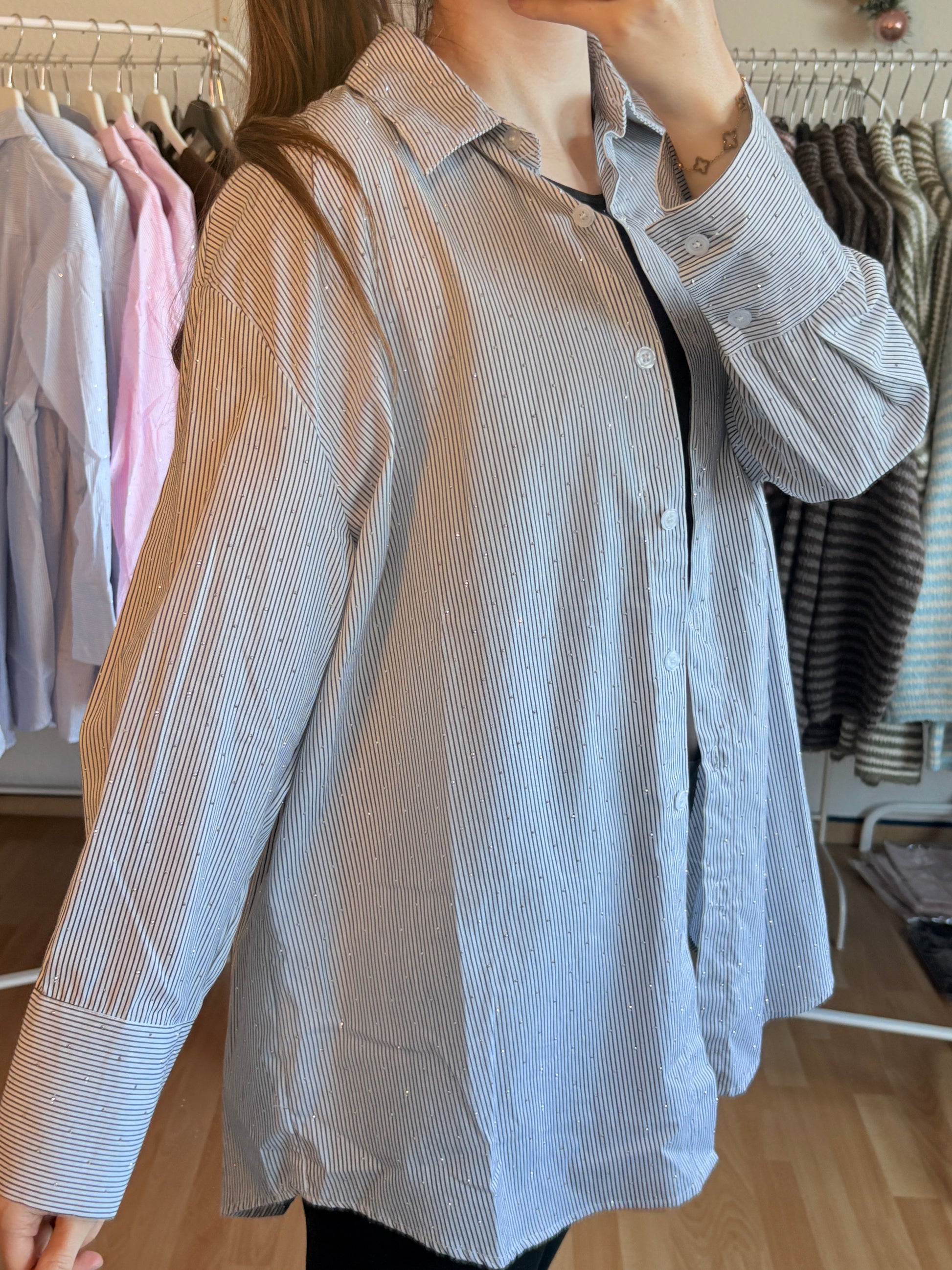 Glitzer Bluse - Schwarz