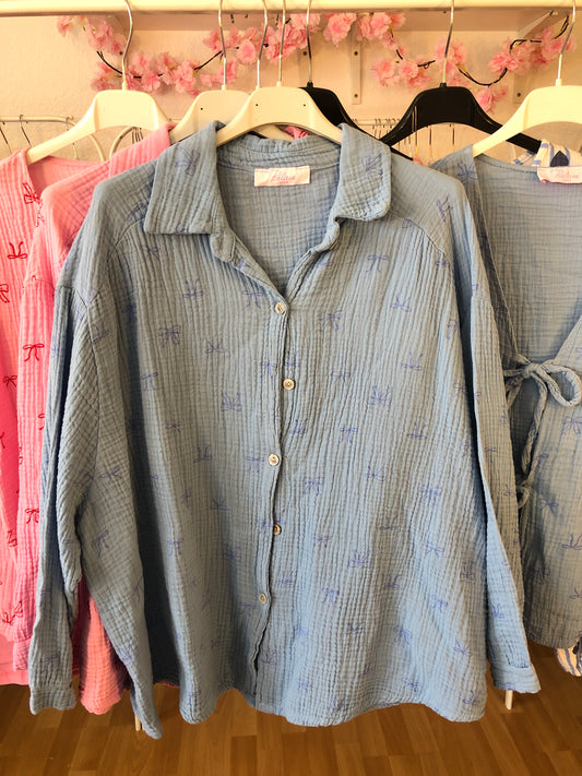 Musselin Bluse - Dolly (Blau)