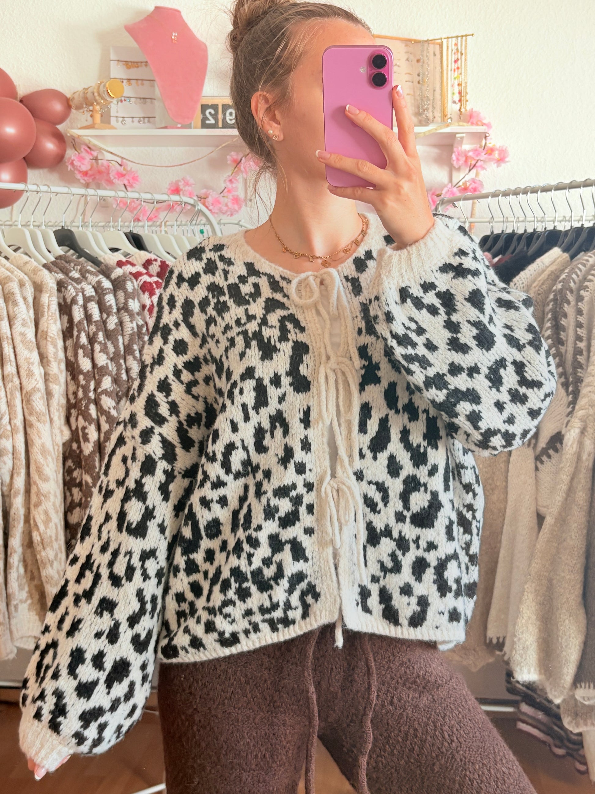 Schleifen Cardigan - Leona (Schwarz)