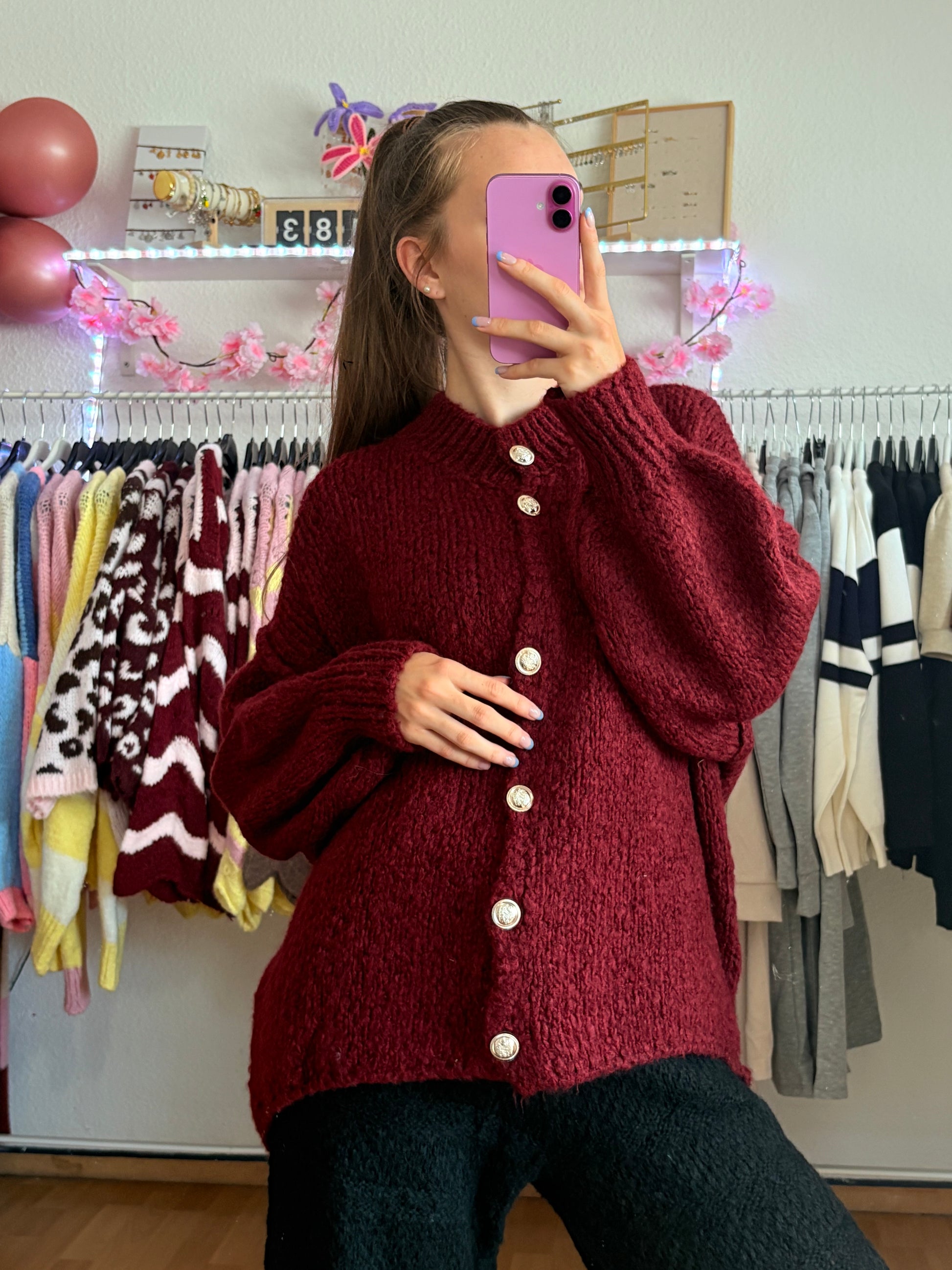 Cardigan -Cleo kurz (Bordeaux)