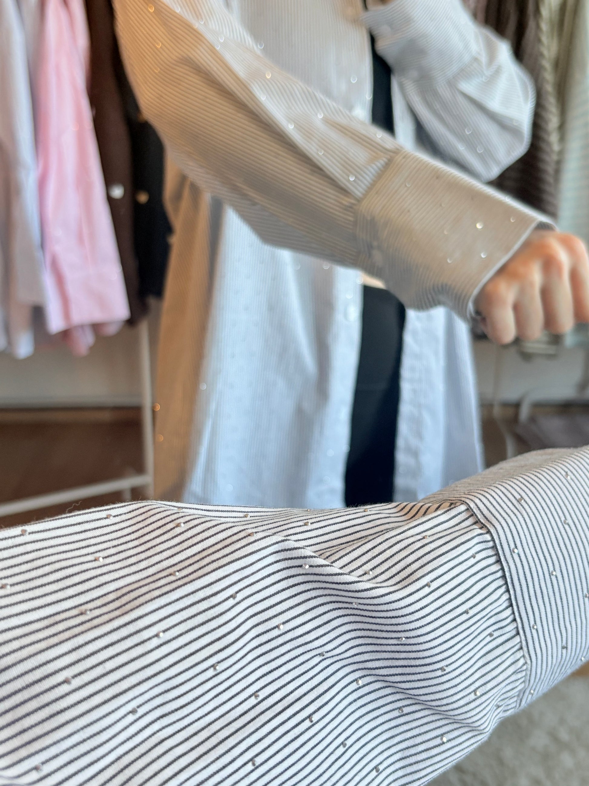 Glitzer Bluse - Schwarz