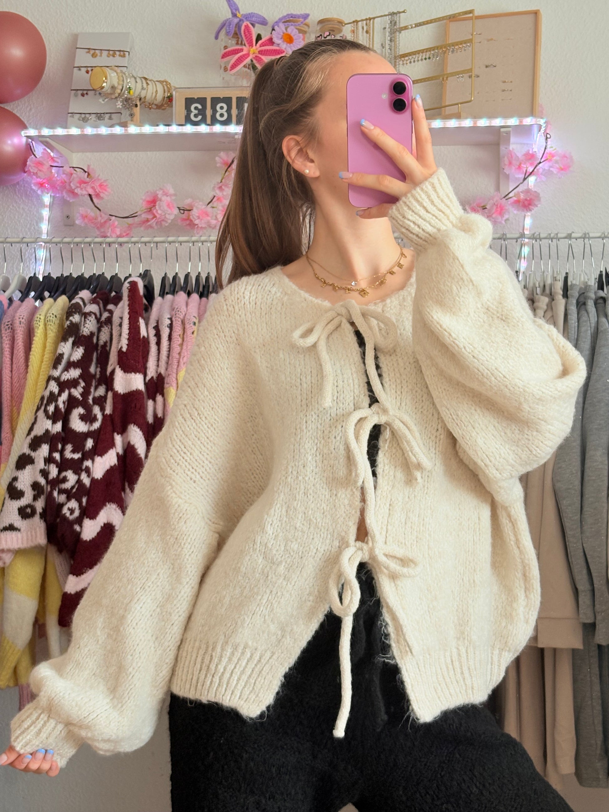 Schleifen Cardigan - Elodie (Creme)