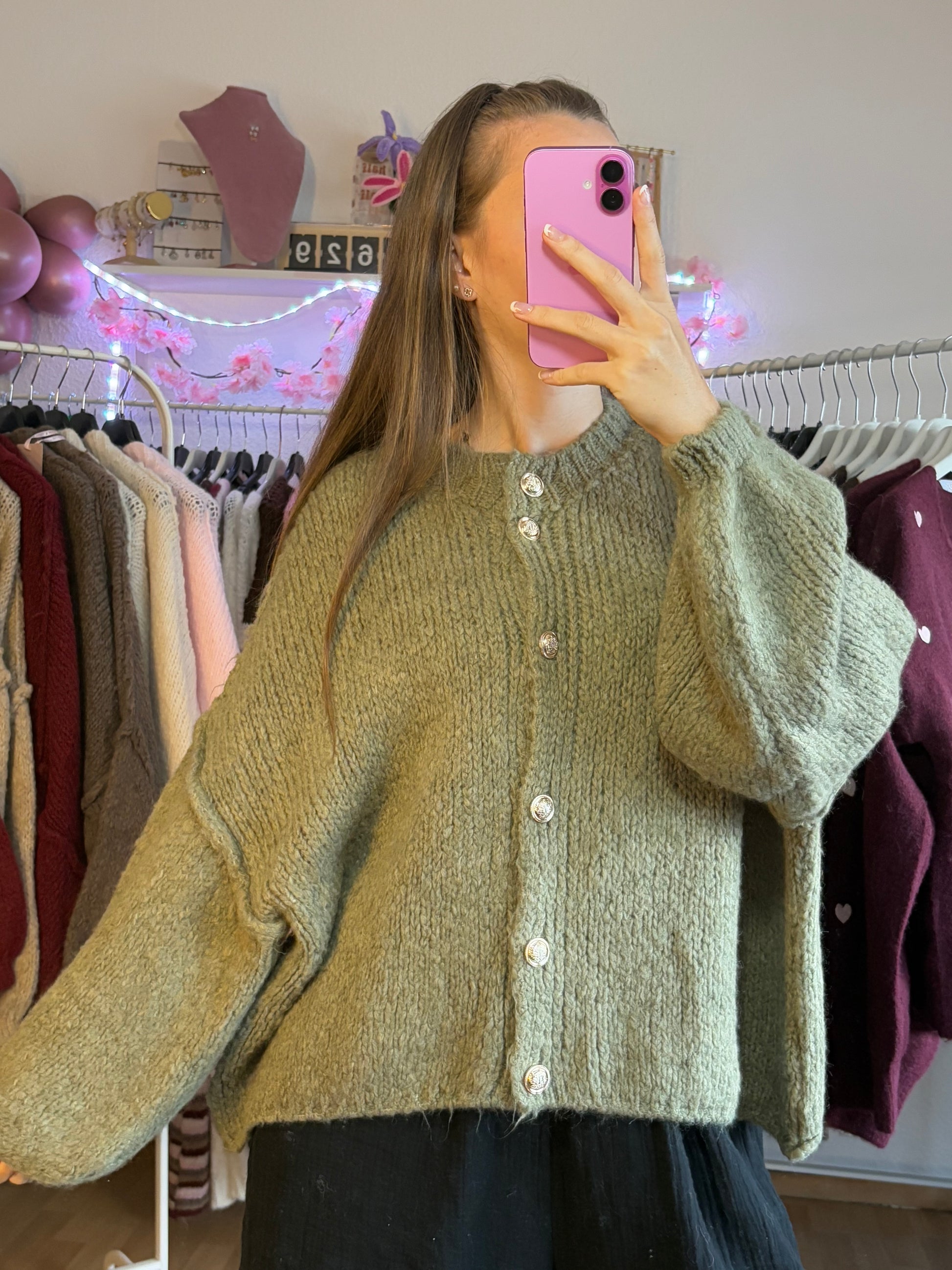 Cardigan - Cleo kurz (Kaki)