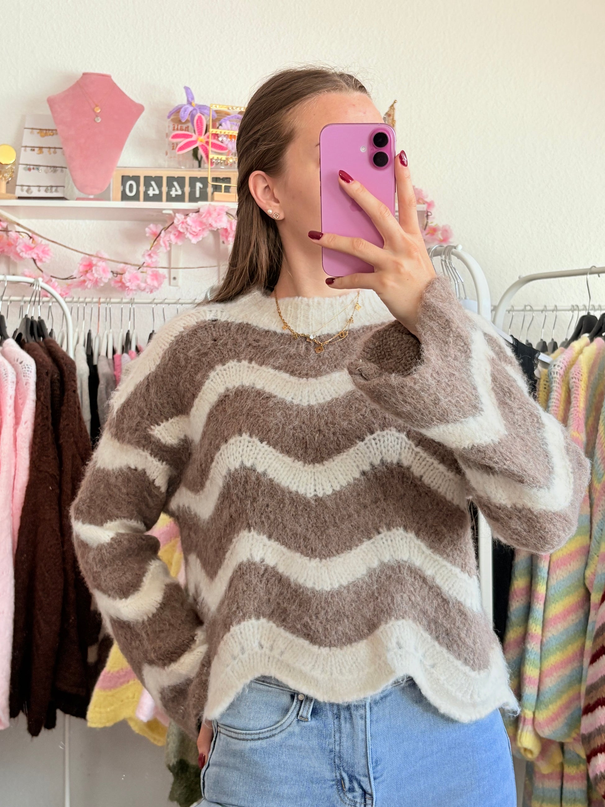 Pullover - Jil (Creme/Braun)