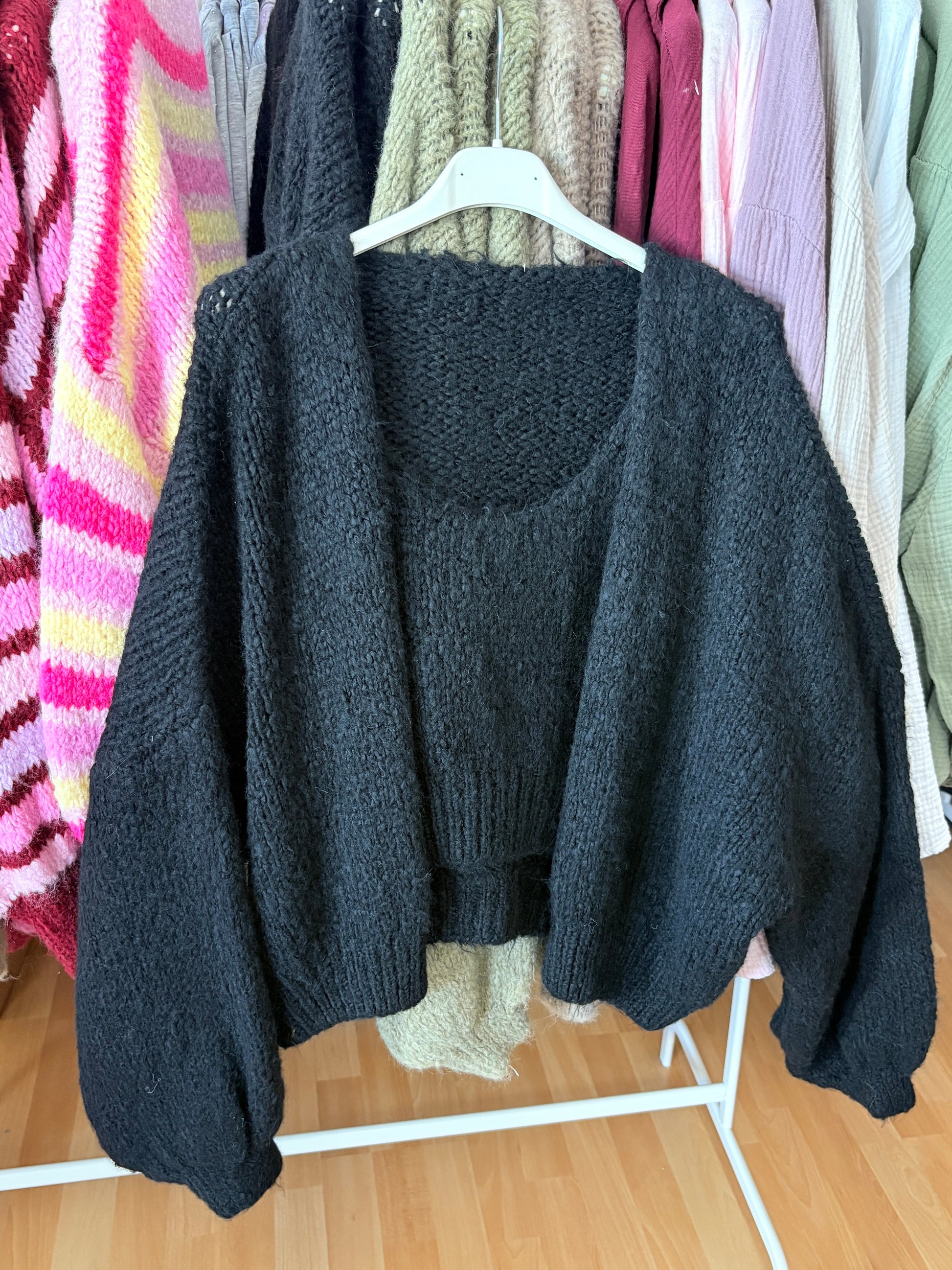 Cardigan mit Top (Schwarz)