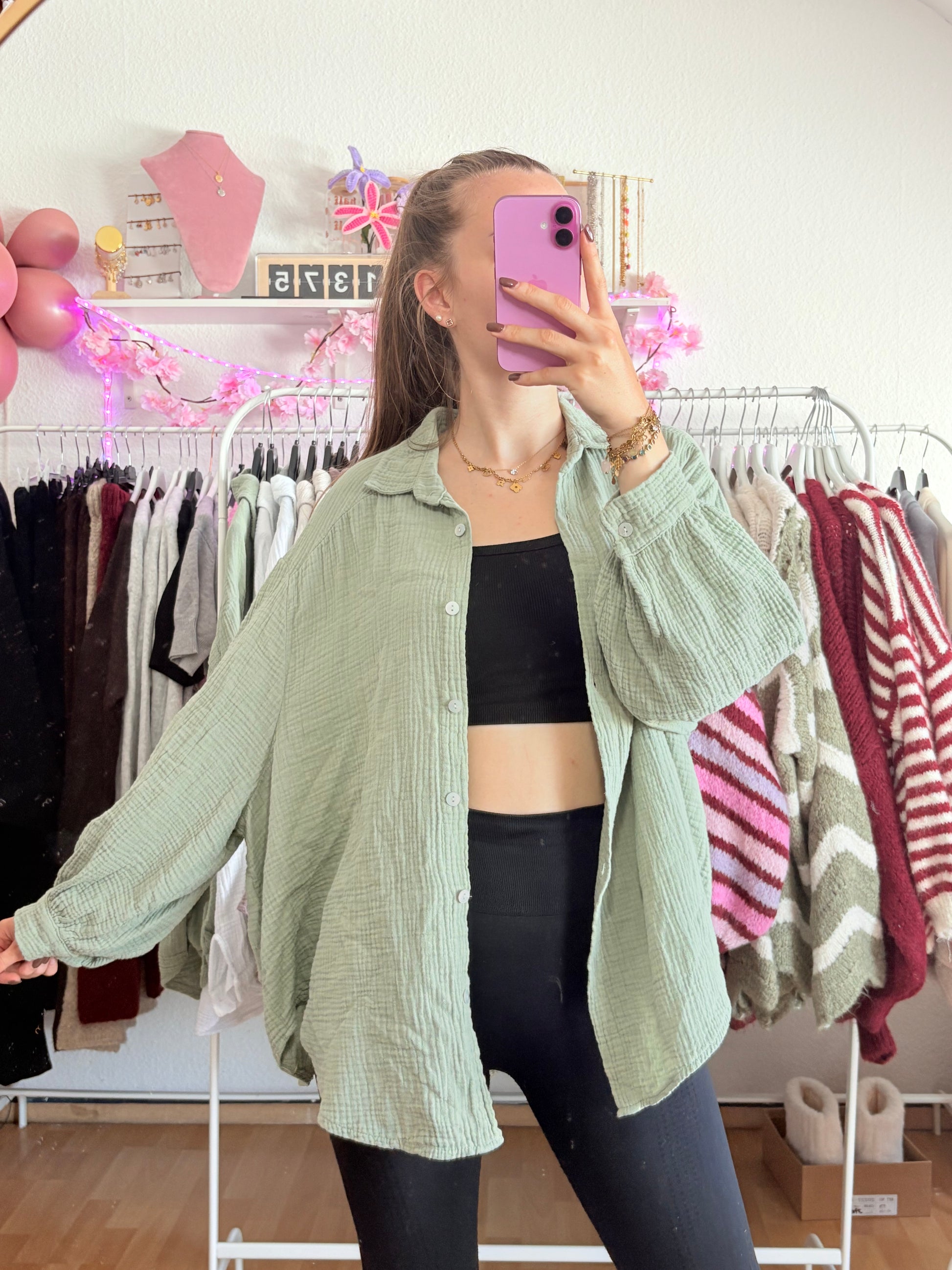 Musselin Bluse - Nala (Kaki)