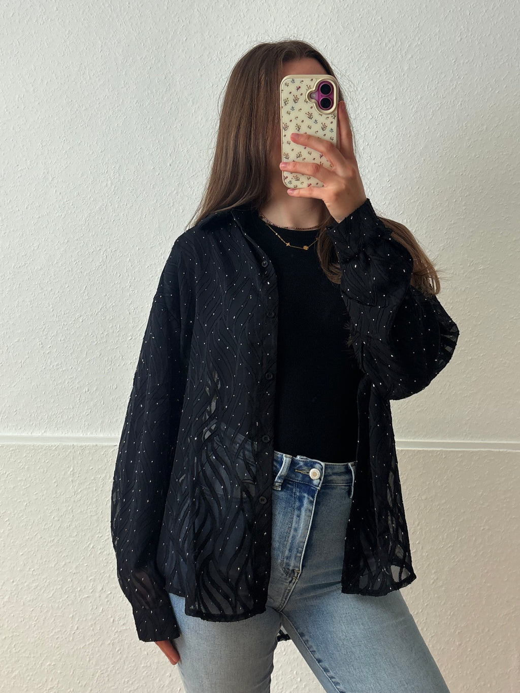 Glitzer Bluse - Nightglow / verschiedene Farben