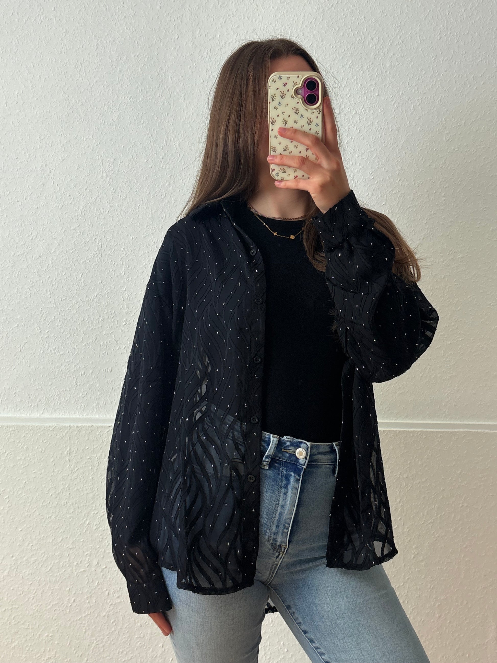 Glitzer Bluse - Nightglow / verschiedene Farben
