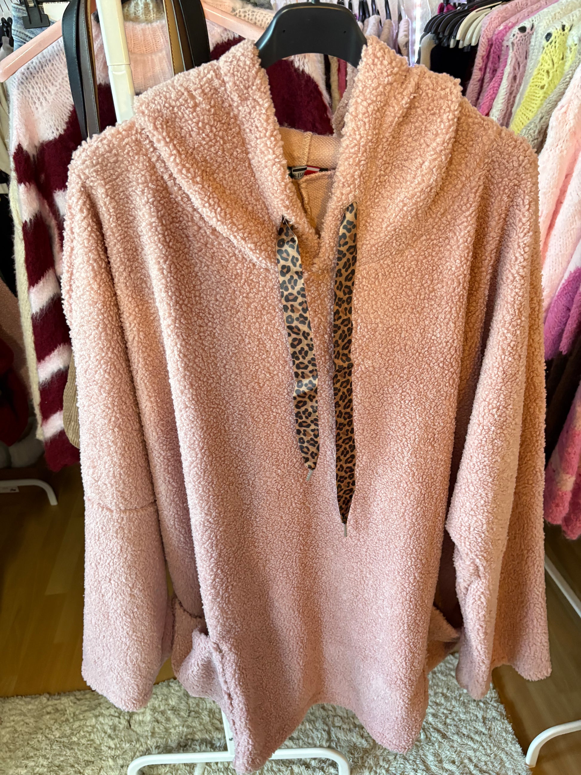 Oversize Teddy Pullover (Rosa)