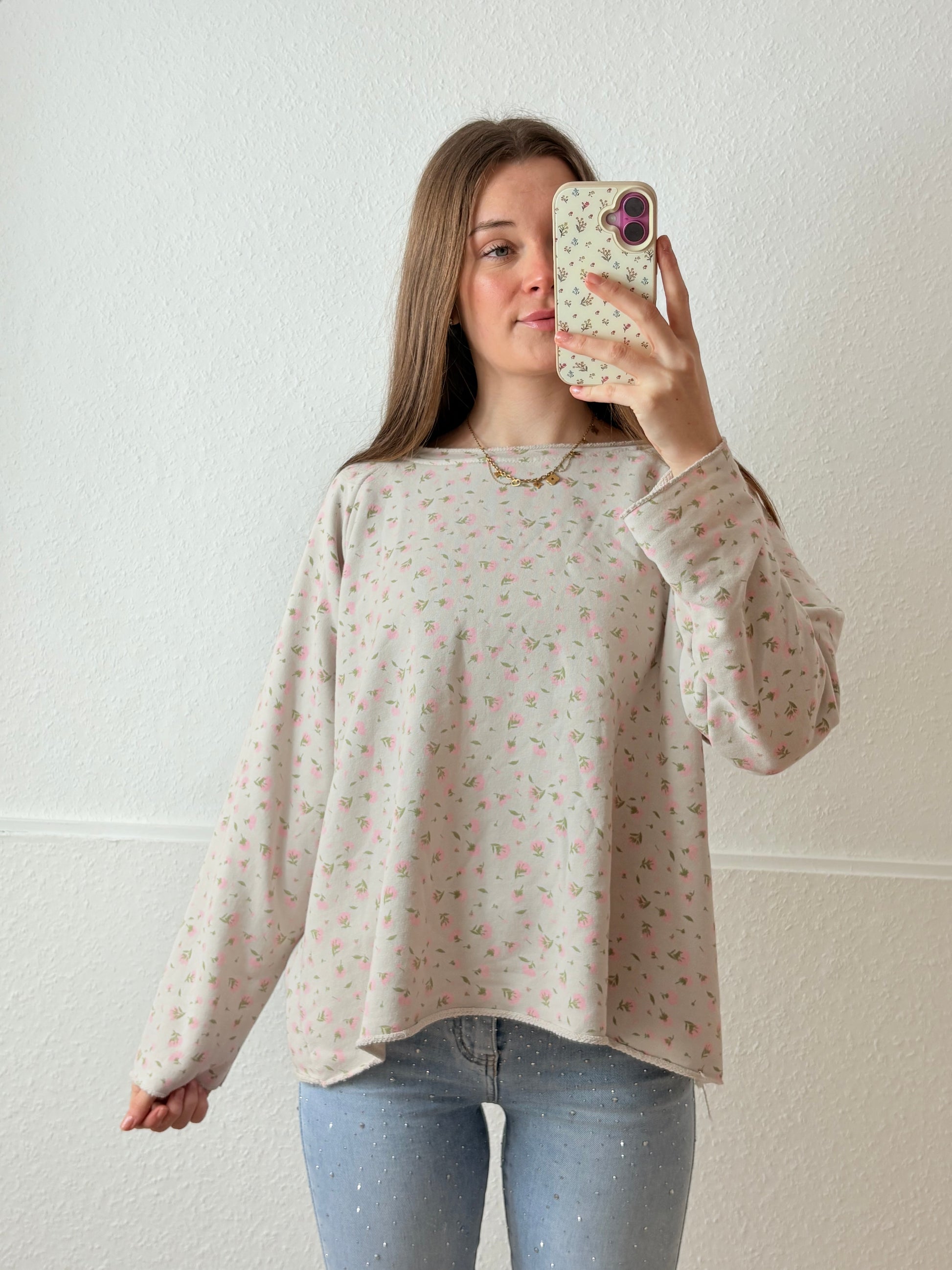 Blumen Sweatshirt (Schlamm)