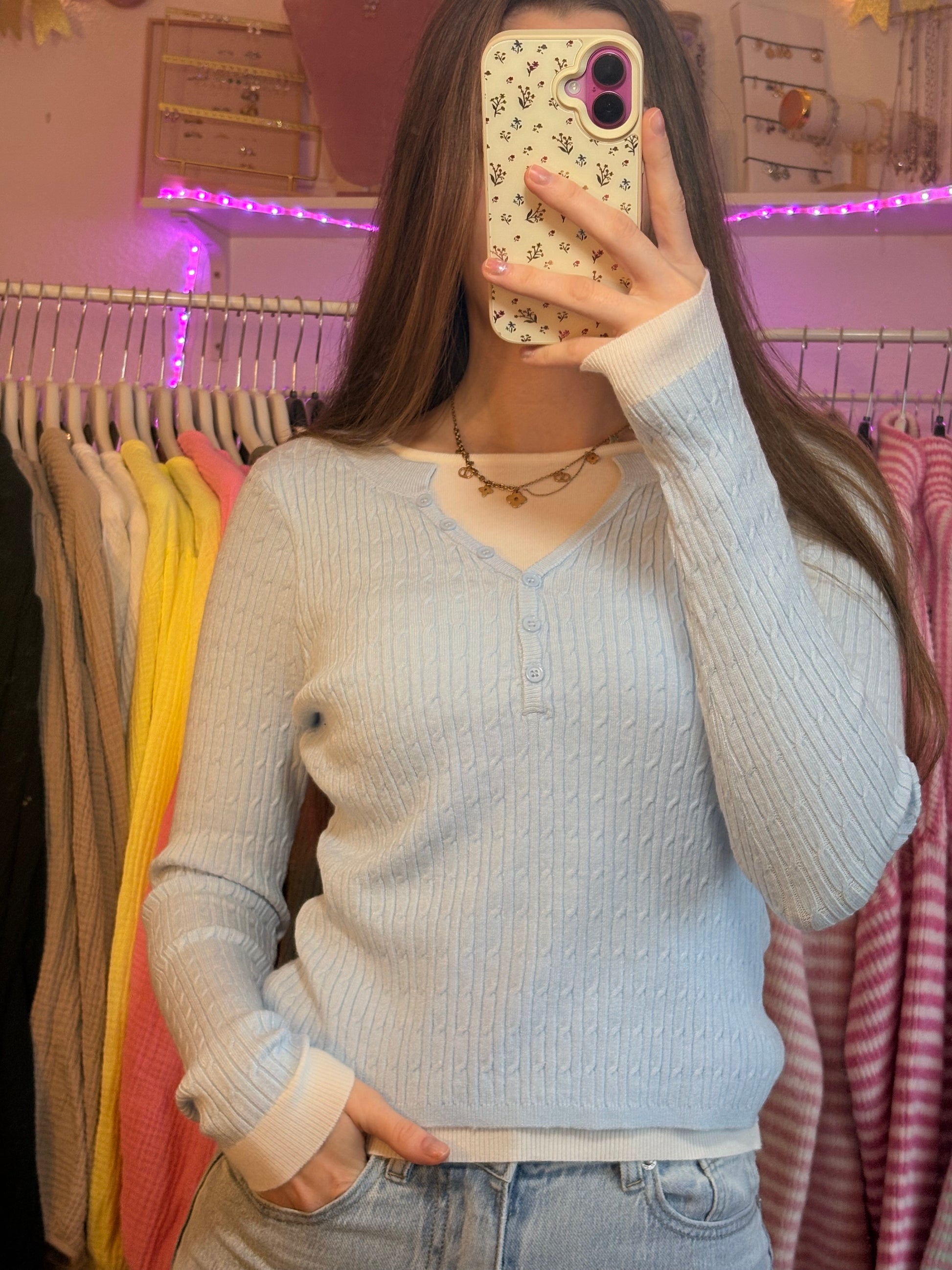 Longsleeve - Rosy (Babyblau)