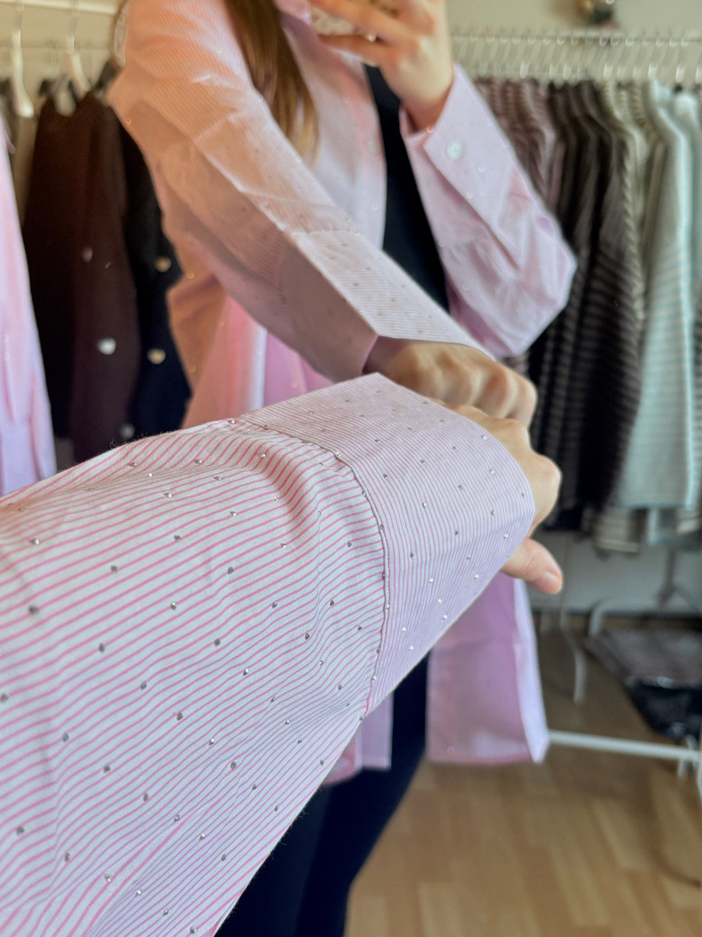 Glitzer Bluse - Rosa