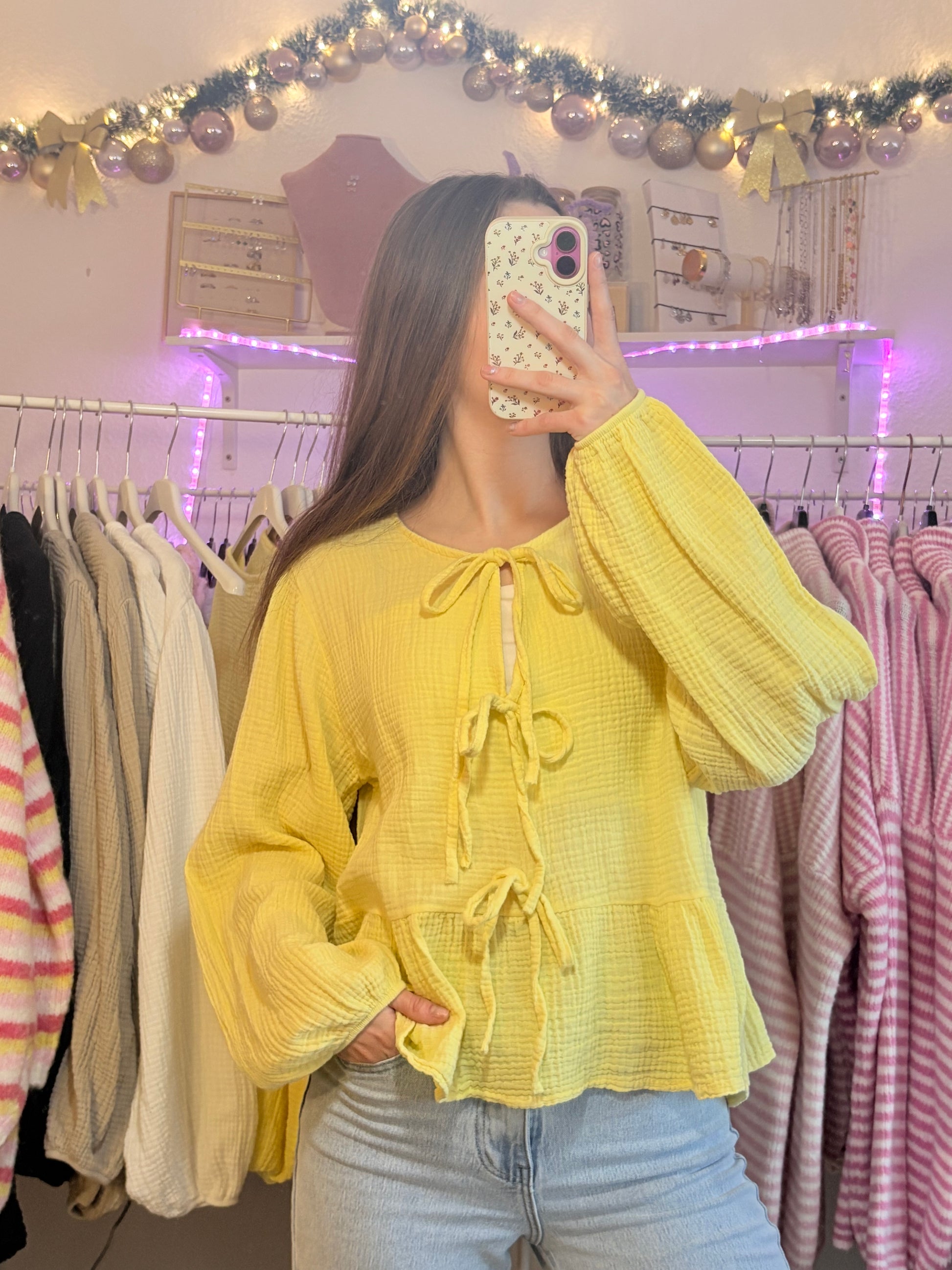 Musselin Bluse - Mirella (Gelb)