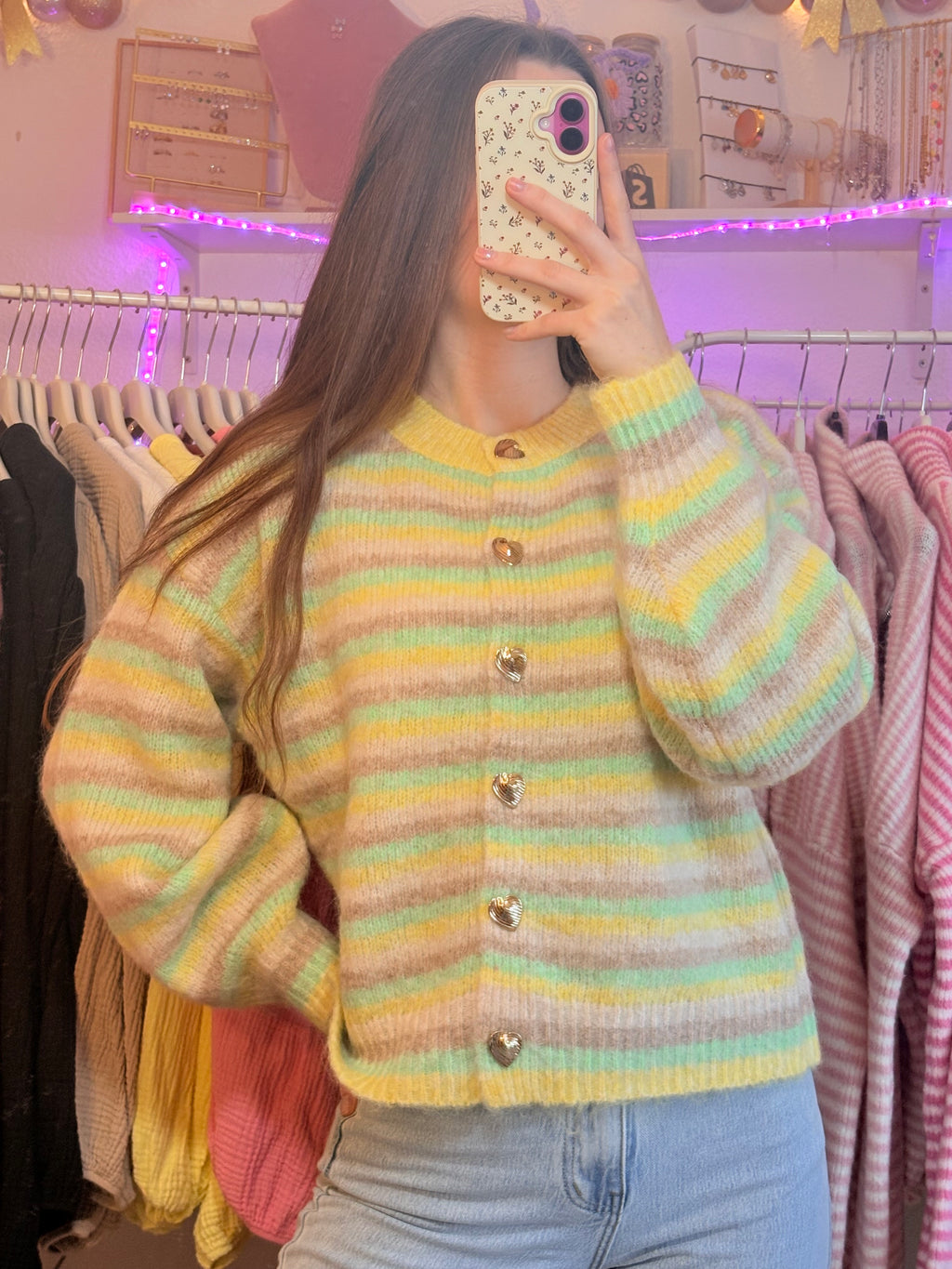 Cardigan - Striped with love (Mint)