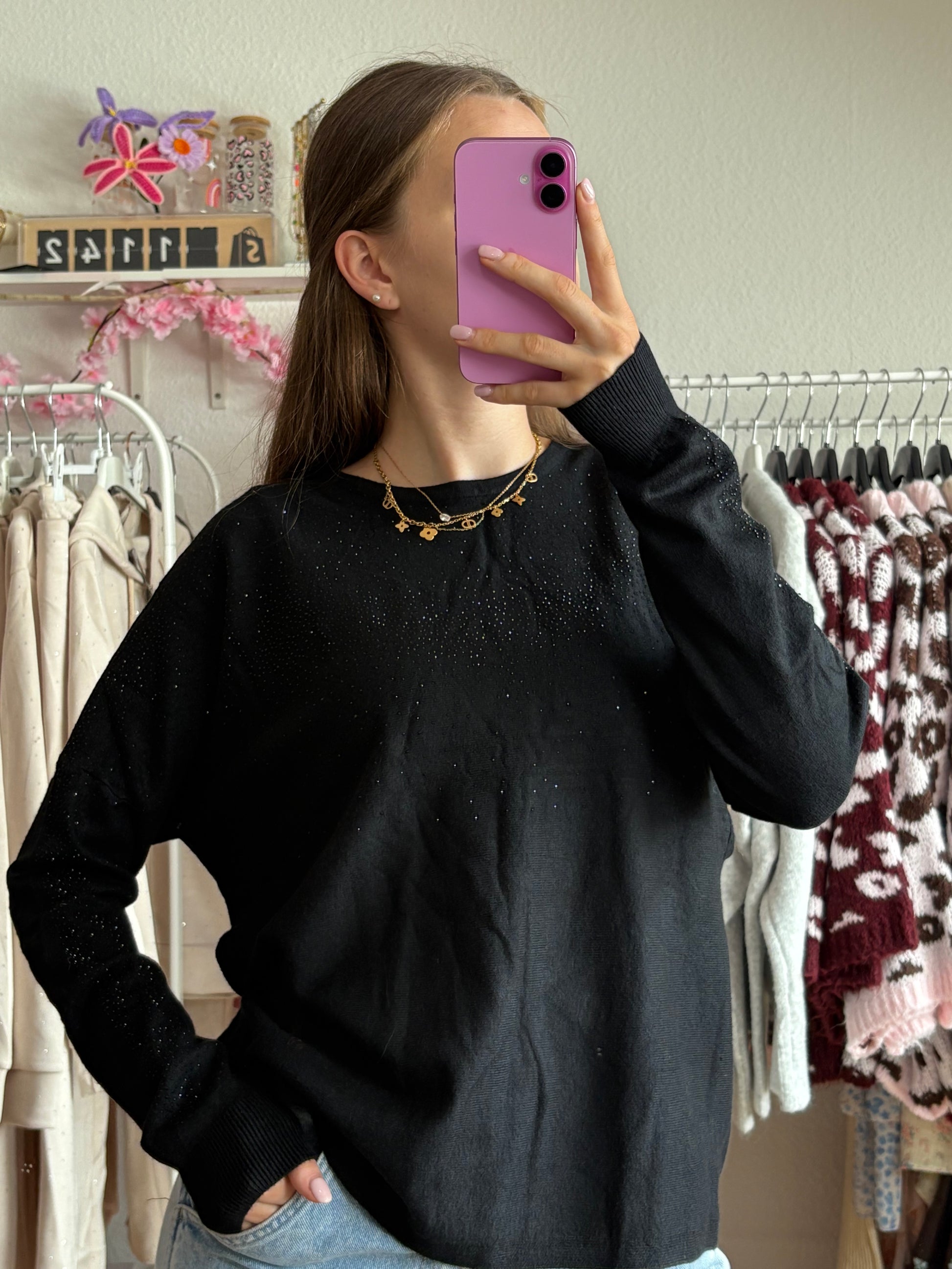 Glitzer Langarm Shirt - Vero