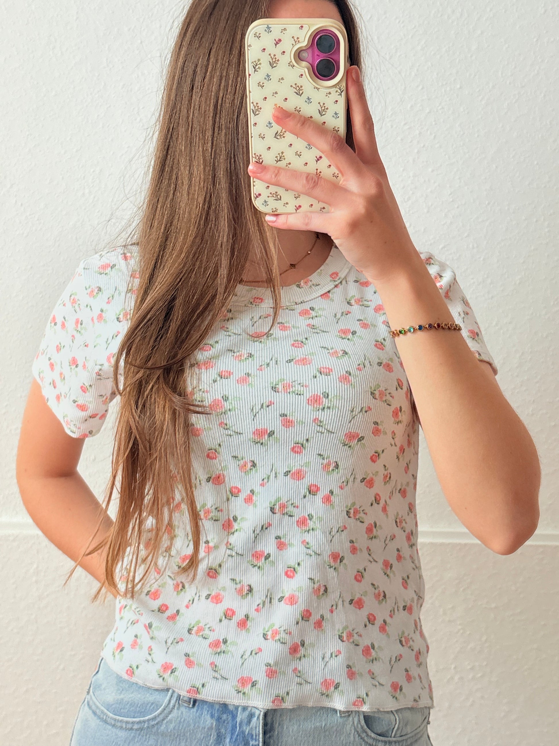 Blumen Tshirt - Weiß