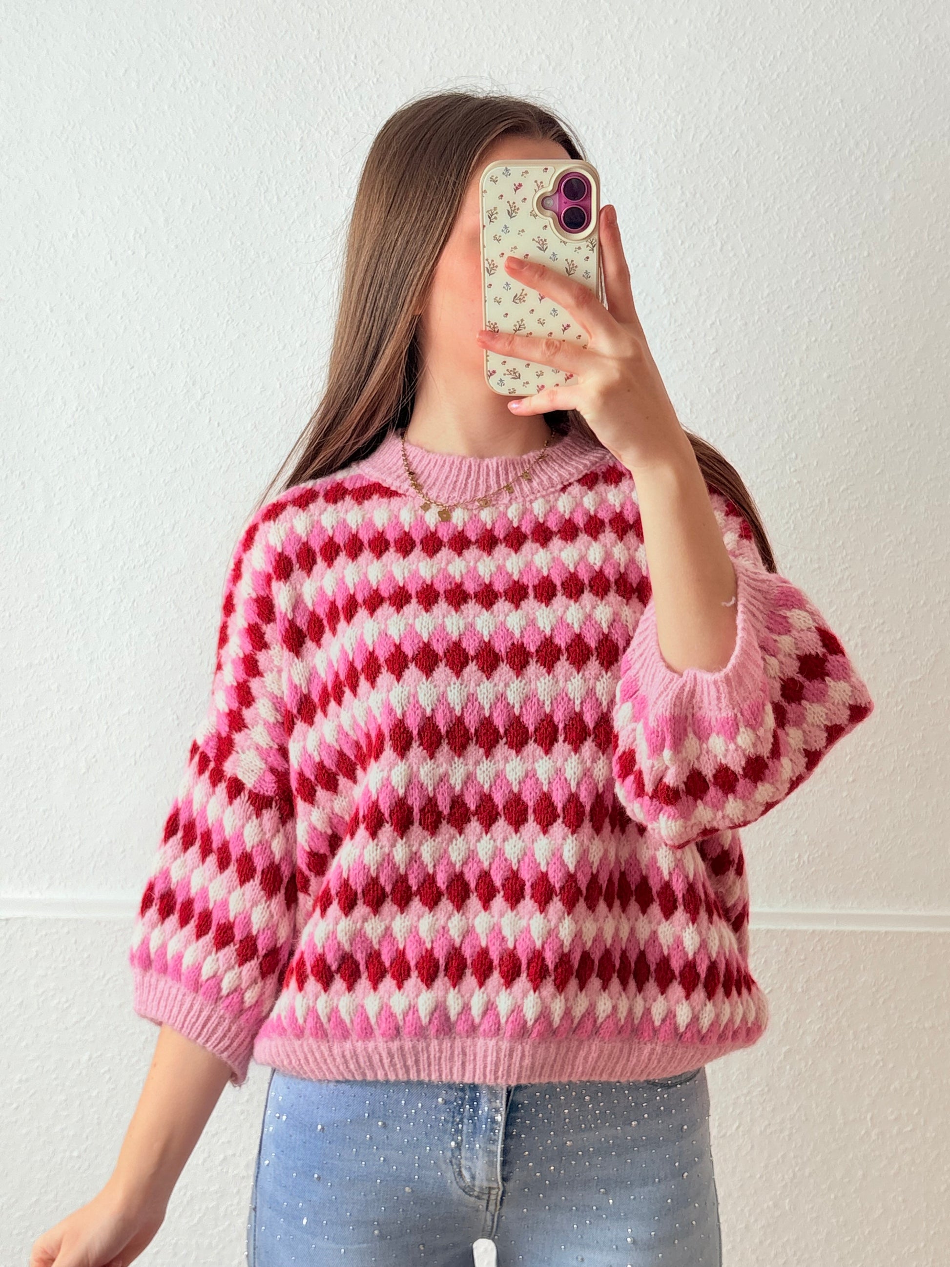 Kurzarmpullover - Cloudy (Rot)